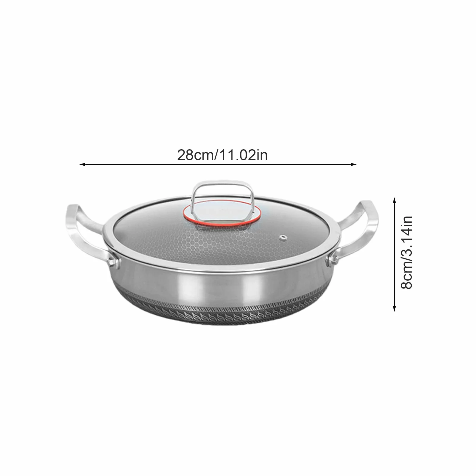 Patelnie Nieprzywierające Nieprzywierająca Patelnia ze Stali Nierdzewnej z | Duża Patelnia Do Smażenia do Smażenia Pieczenia Omletów Naleśników Ryb Jajek Steaków