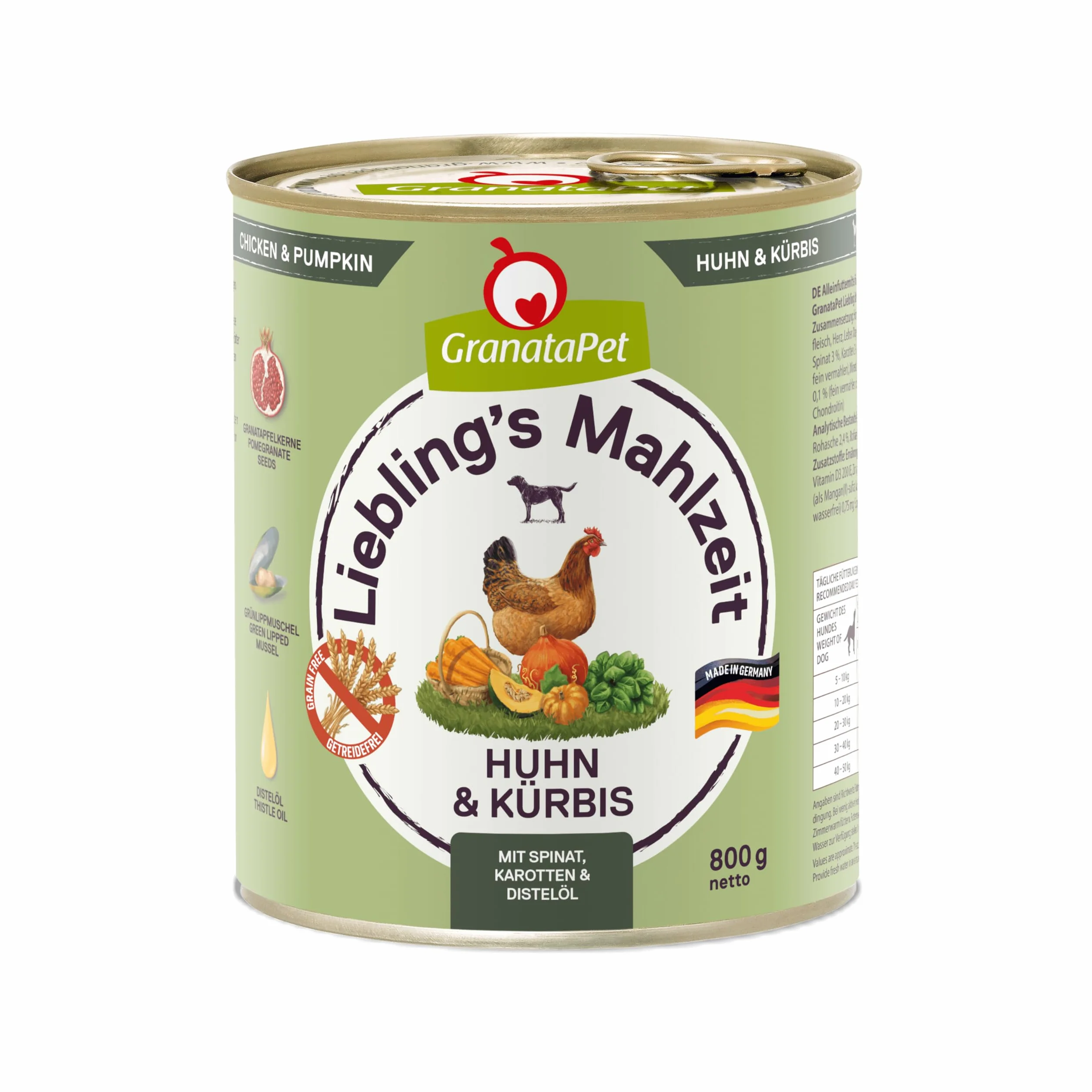 Granatapet Liebling'S Mahlzeit Karma dla Psów, Kurczak/Dynia, 6 x 800 g