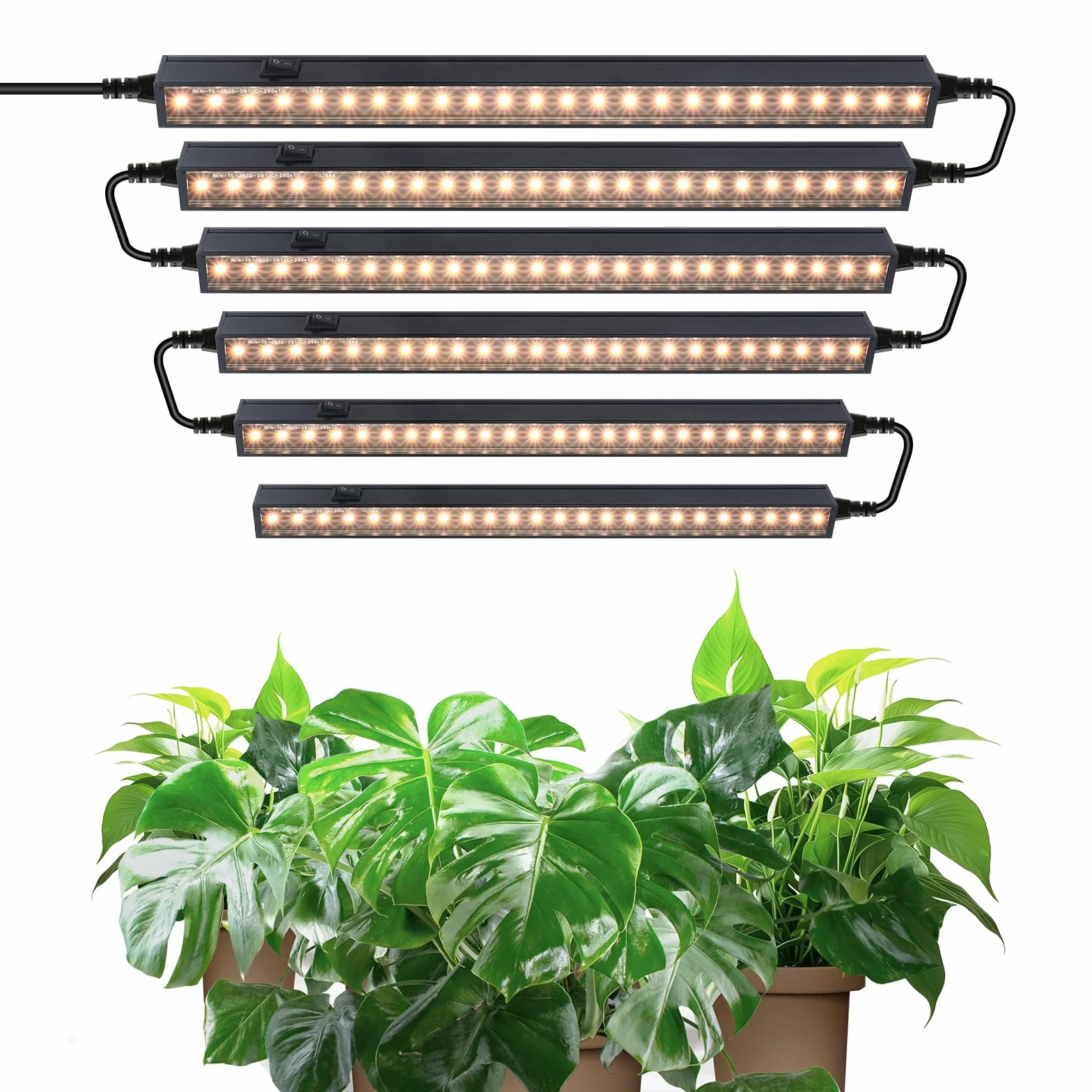 Barrina T5 LED Lampa Roślinna, Żółta, 29cm, Pełne Spektrum, ssanie magnetyczne, 6 szt