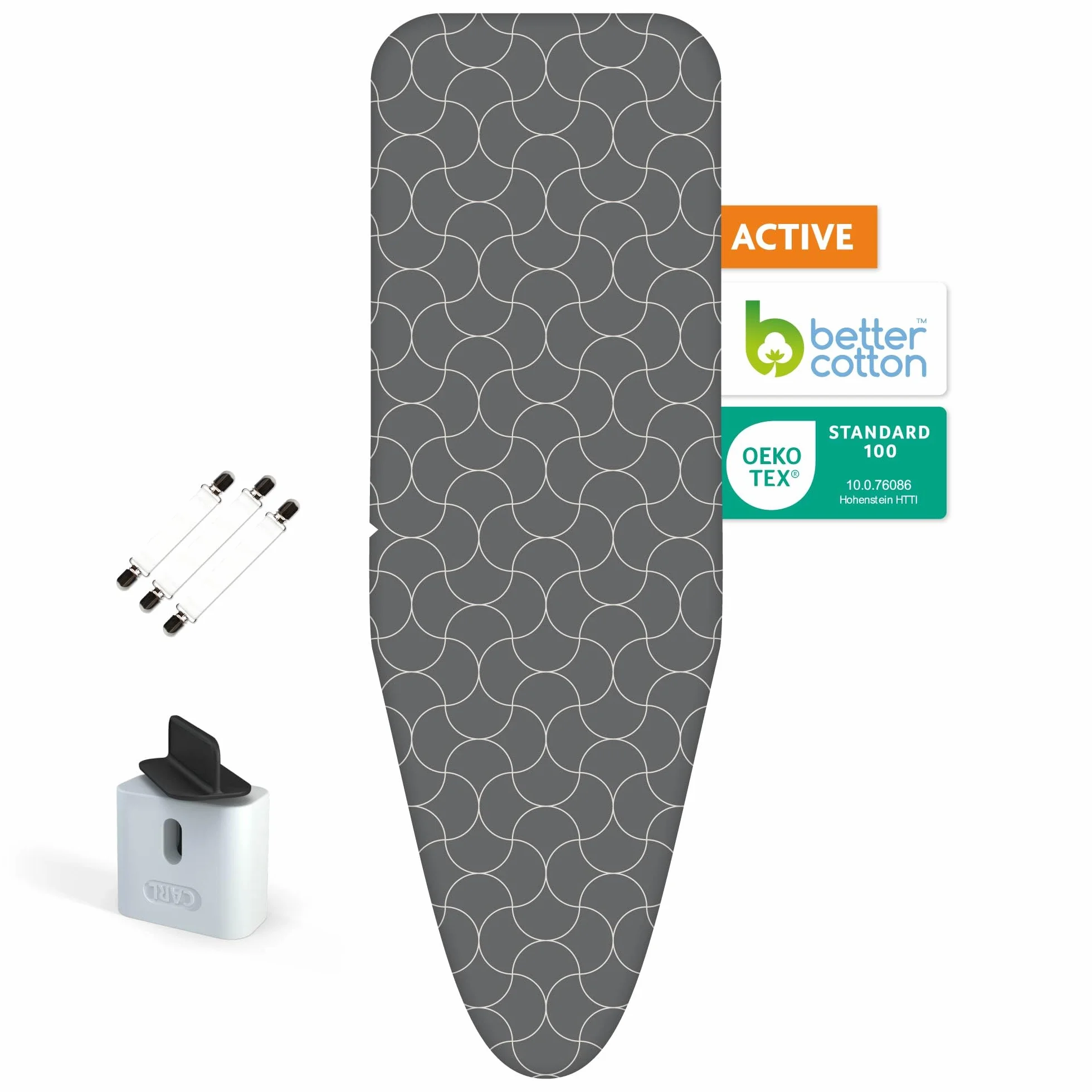 Pokrowiec na deskę do prasowania Active – 5 warstw i do 50% szybsze prasowanie – pokrowiec na deskę do prasowania – odbija parę – rozmiar XL od 48 do 53 cm i 133 do 140 cm