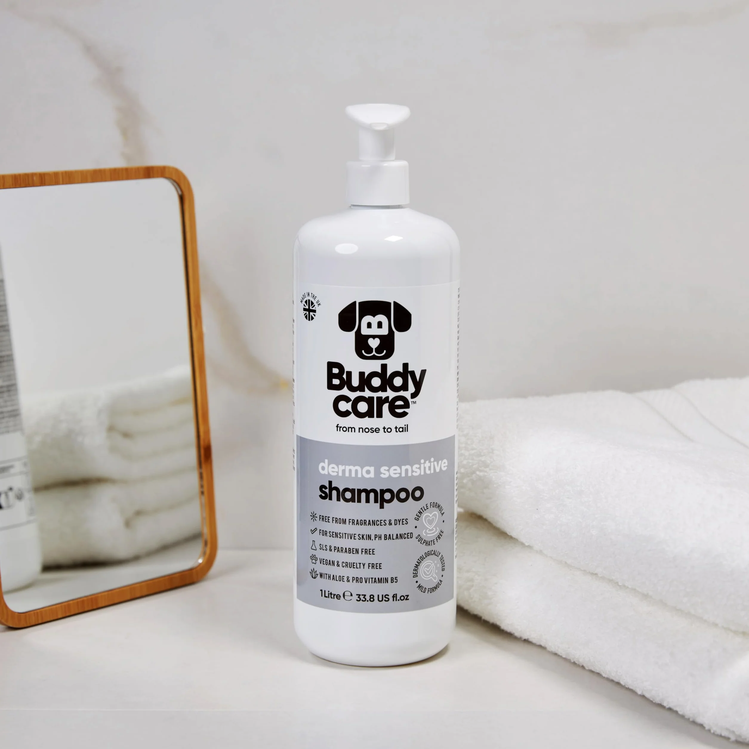 Buddycare Derma Sensitive Shampoo dla psów z aloesem i prowitaminą B5 1 l