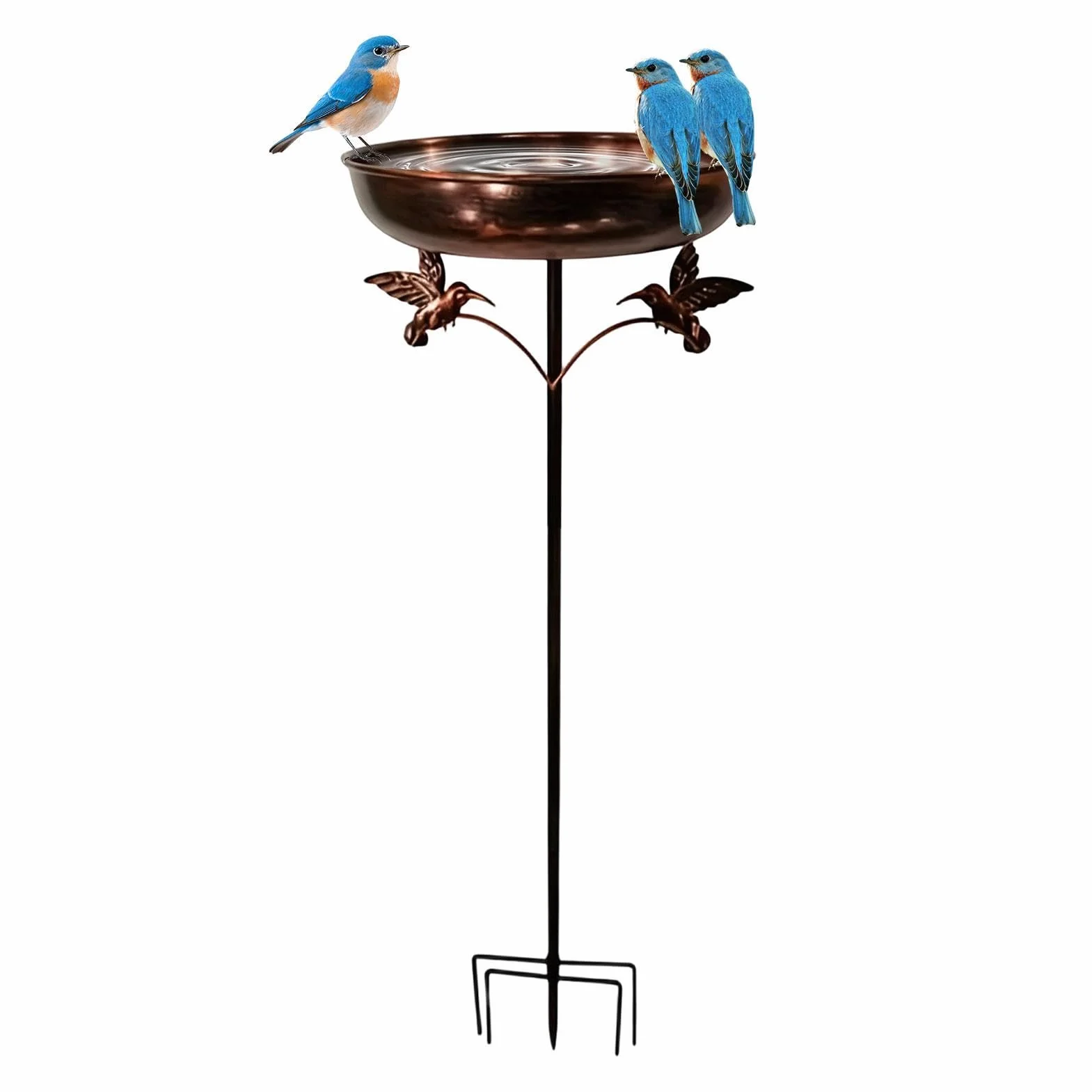 Bird Bath Nectar Station - Outdoor Sipper for Gardeners Homeowners Nature Lovers Backyard Patio Deck Courtyard Lawn Front Yard Park | Ceramic Resin Basin Perch Flower Leaf Design Water Feed Function
