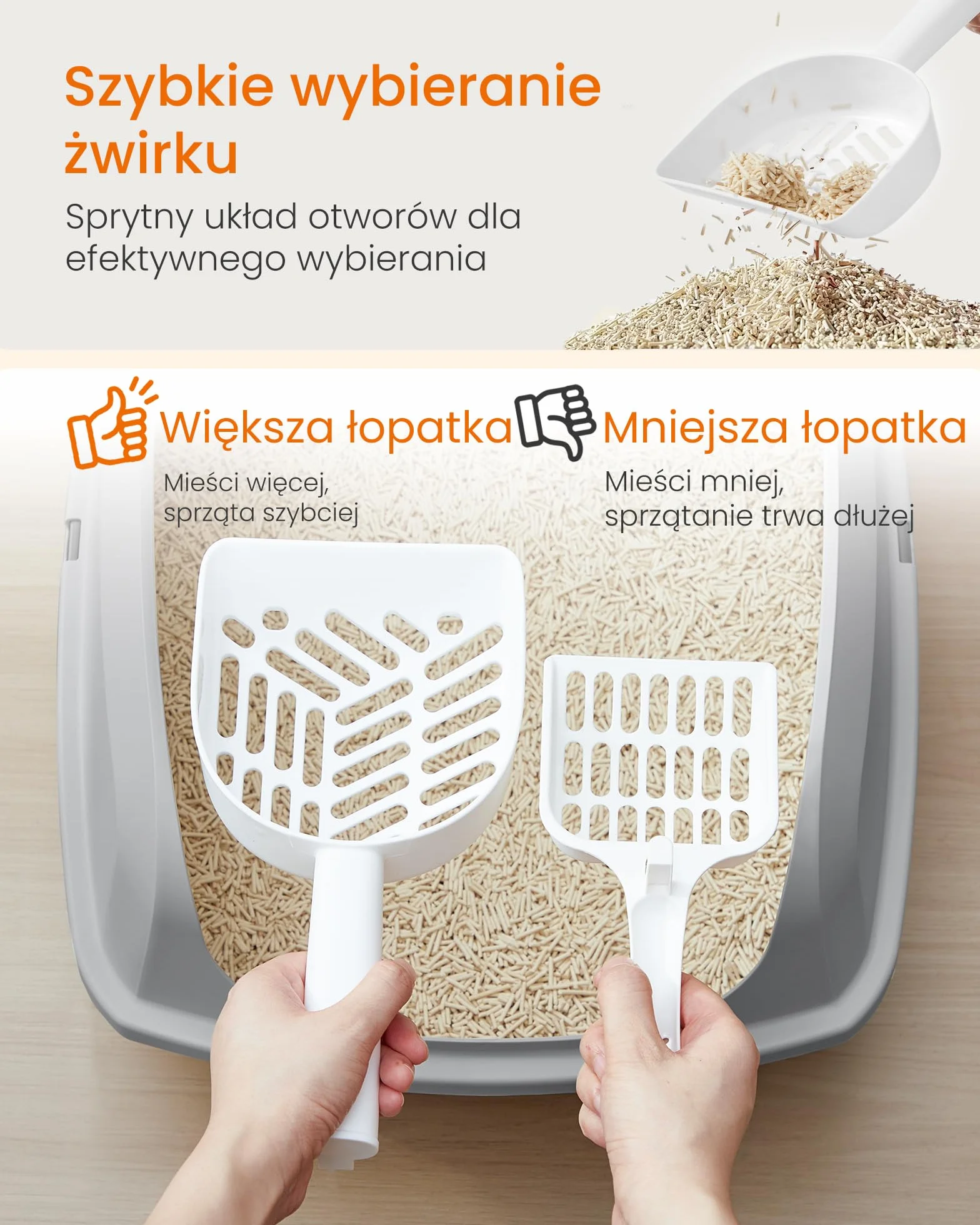 Feandrea Kuweta dla kota XL z wysokimi bokami otwarta góra szary łupkowy