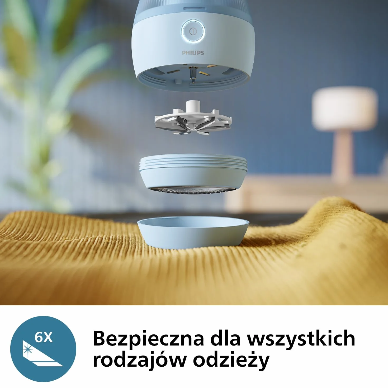 Philips Golarka Do Tkanin serii 1000, Akumulatorowa Golarka Do Tkanin, Bezpieczna dla wszystkich ubrań, Skuteczne usuwanie wszystkich supełków, Kolor Niebieski (GCA2100/20)