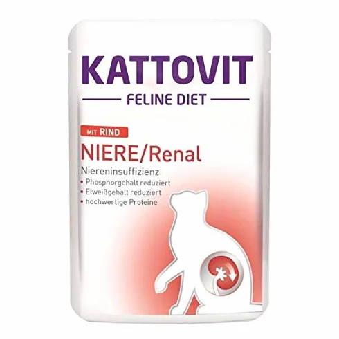 Kattovit Feline Diet Nerka Renal wołowina 85 g 24 sztuki