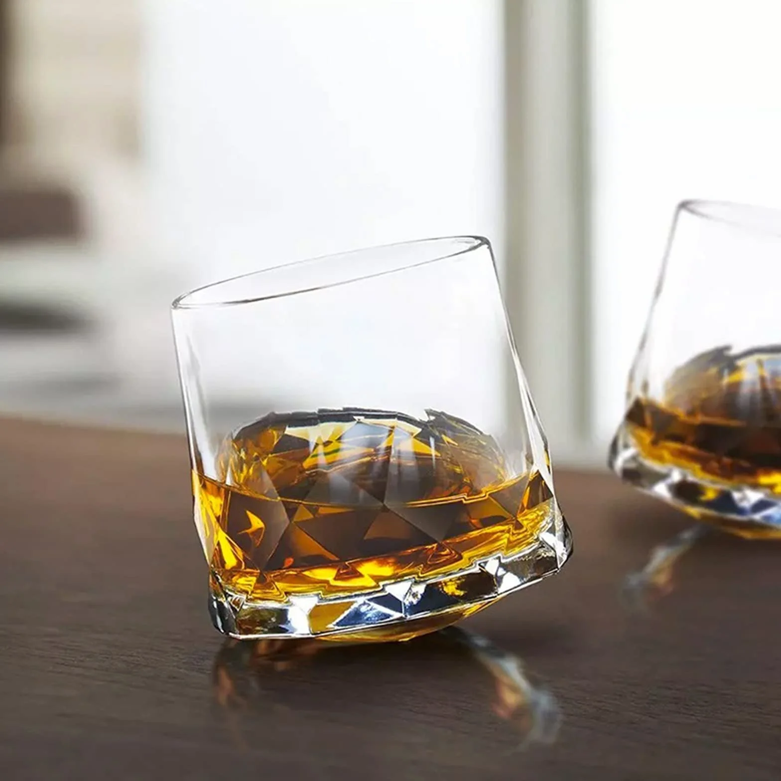 Generic Szklanka Do Wina 4-Szt Zestaw Kieliszków Whisky, Beczka Whisky, Whiszkocka, Bourbon, Koktajle Domowe Szklanki Do Wody Zestaw Naczyń Barnaczyń Szklanych/Czarny/270Ml