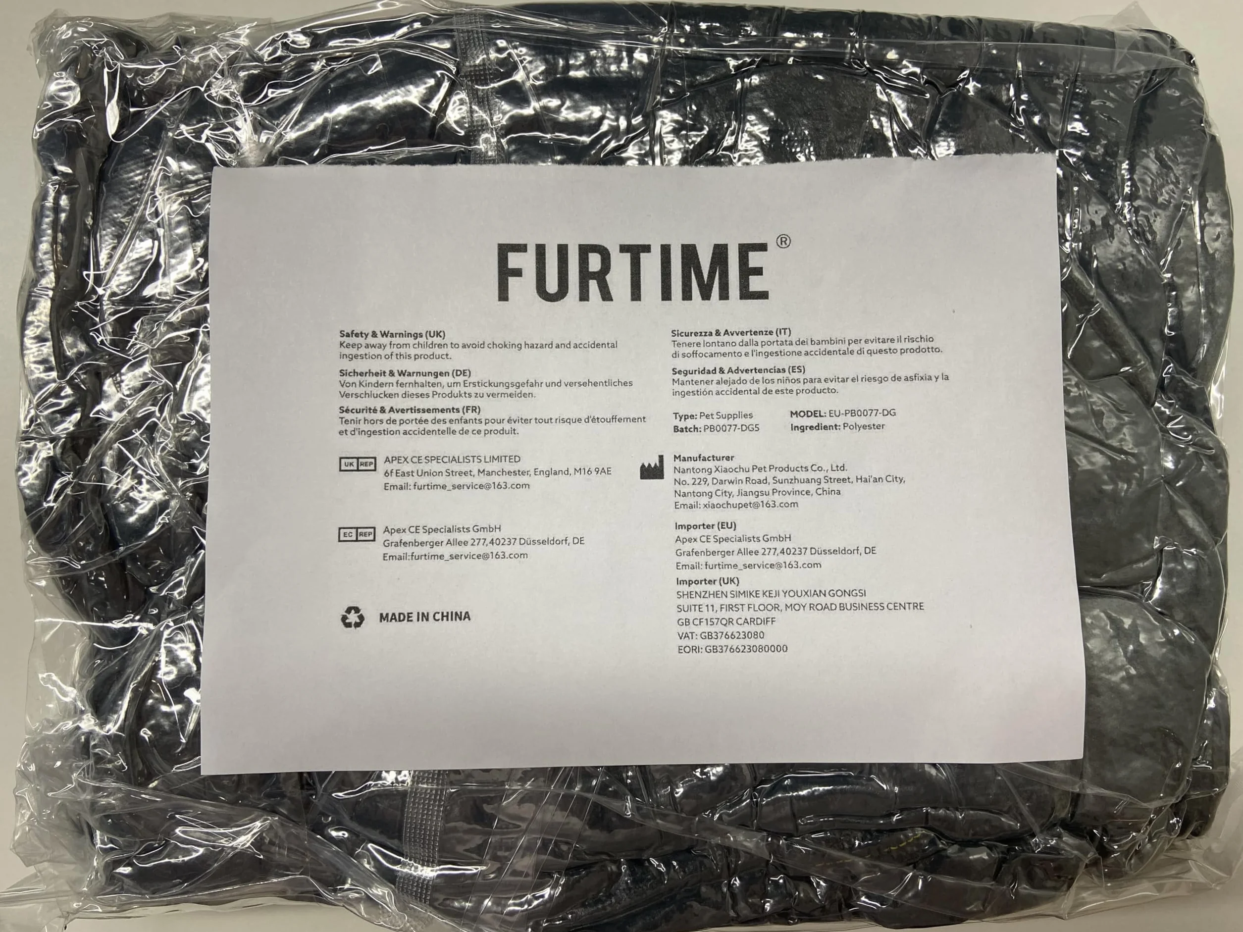 FURTIME Legowisko dla Psa, Kosz Nadający Się do Prania, Antypoślizgowe, Puszysty Materac z Podwyższonymi Krawędziami, Miękka Sofa dla Kota XL (89 x 63 x 23)