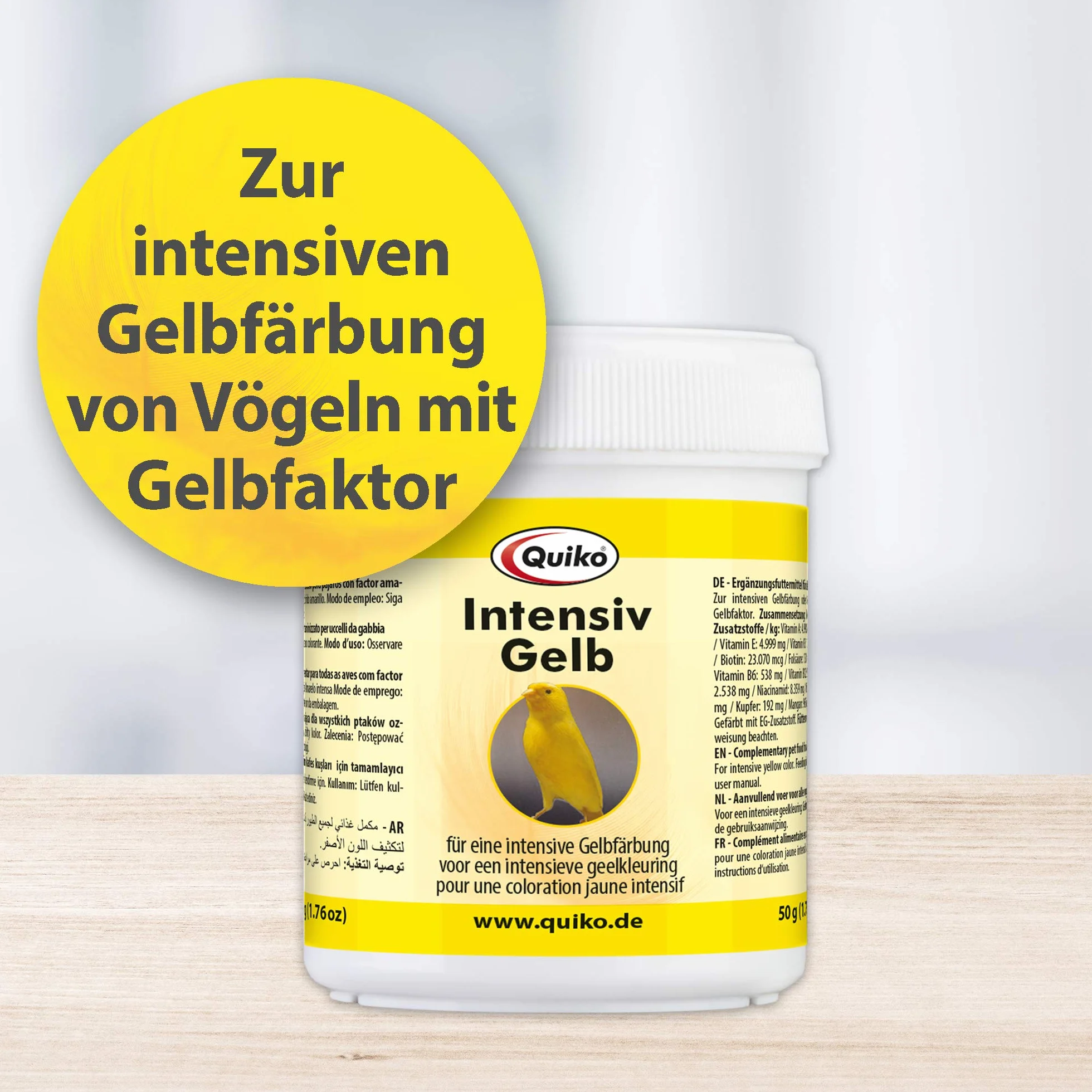 Quiko Intensive Yellow 50g - Karma uzupełniająca dla ptaków ozdobnych