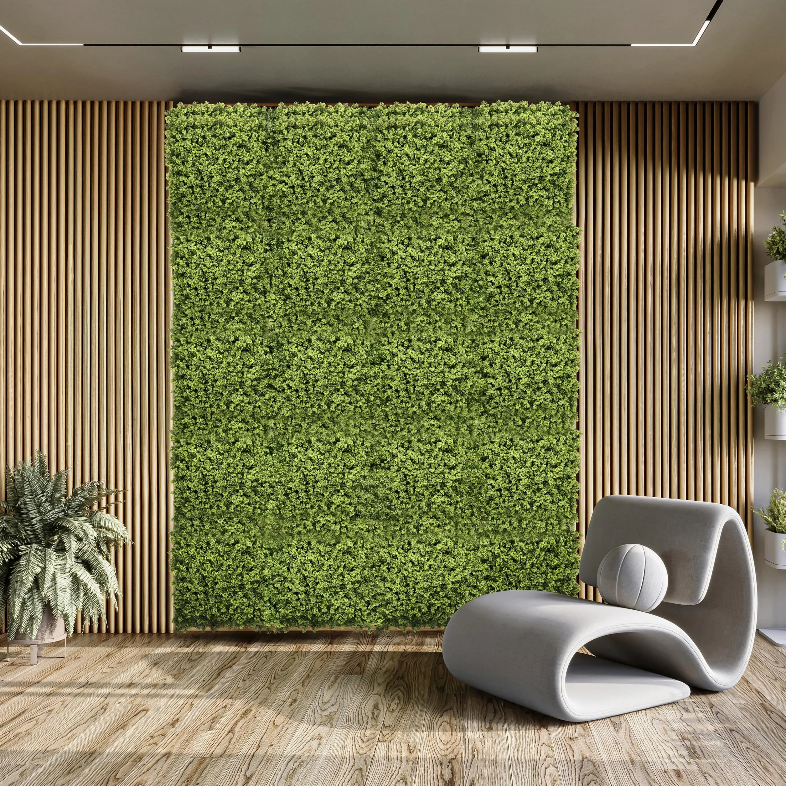 Leafluxe ściana na rośliny, do użytku wewnątrz i na zewnątrz, 55 x 55 cm, 3 sztuczne maty do roślin, dekoracja ścienna, dekoracja ścienna