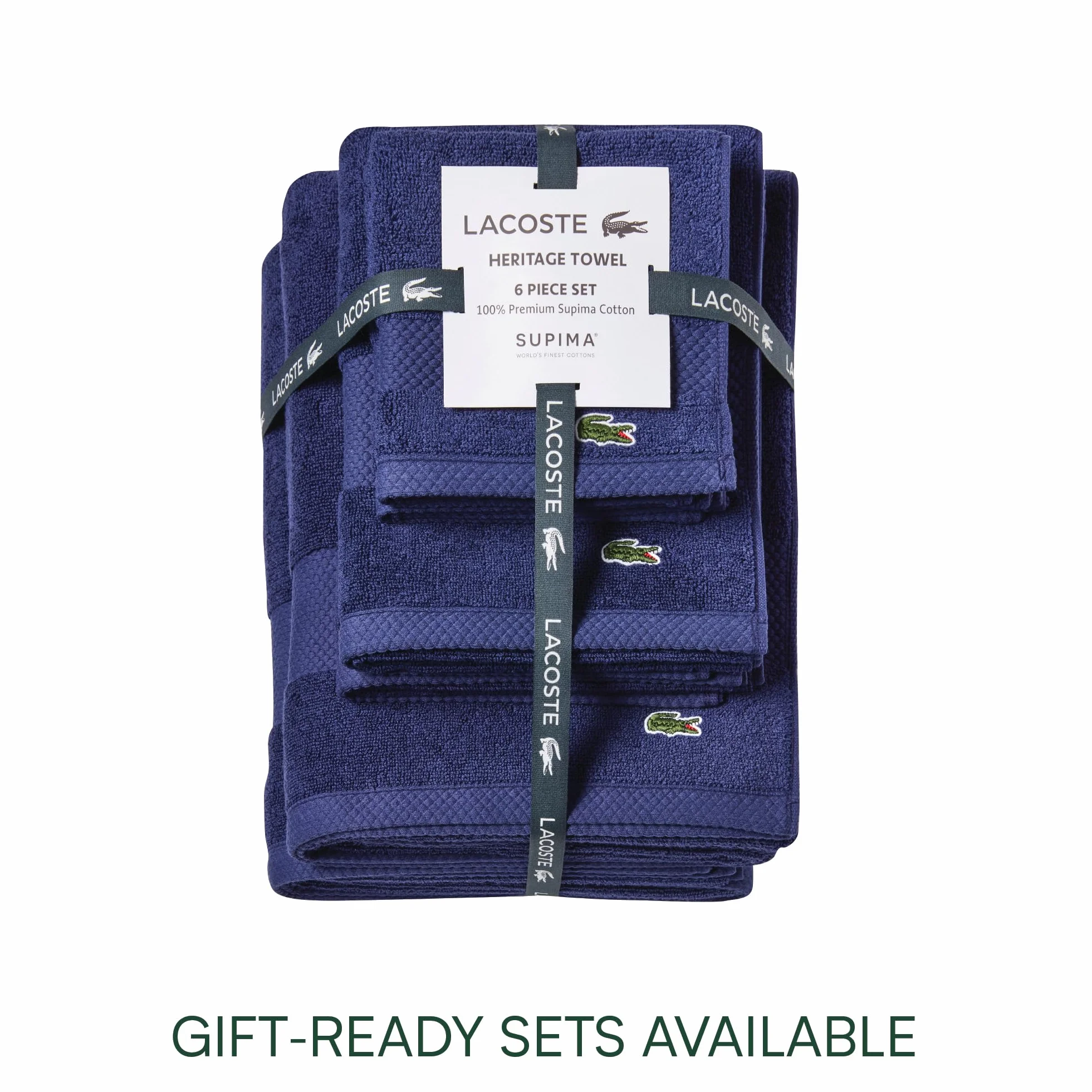 Lacoste Heritage Supima bawełniany ręcznik do rąk, granatowy, 40 cm x 76 cm