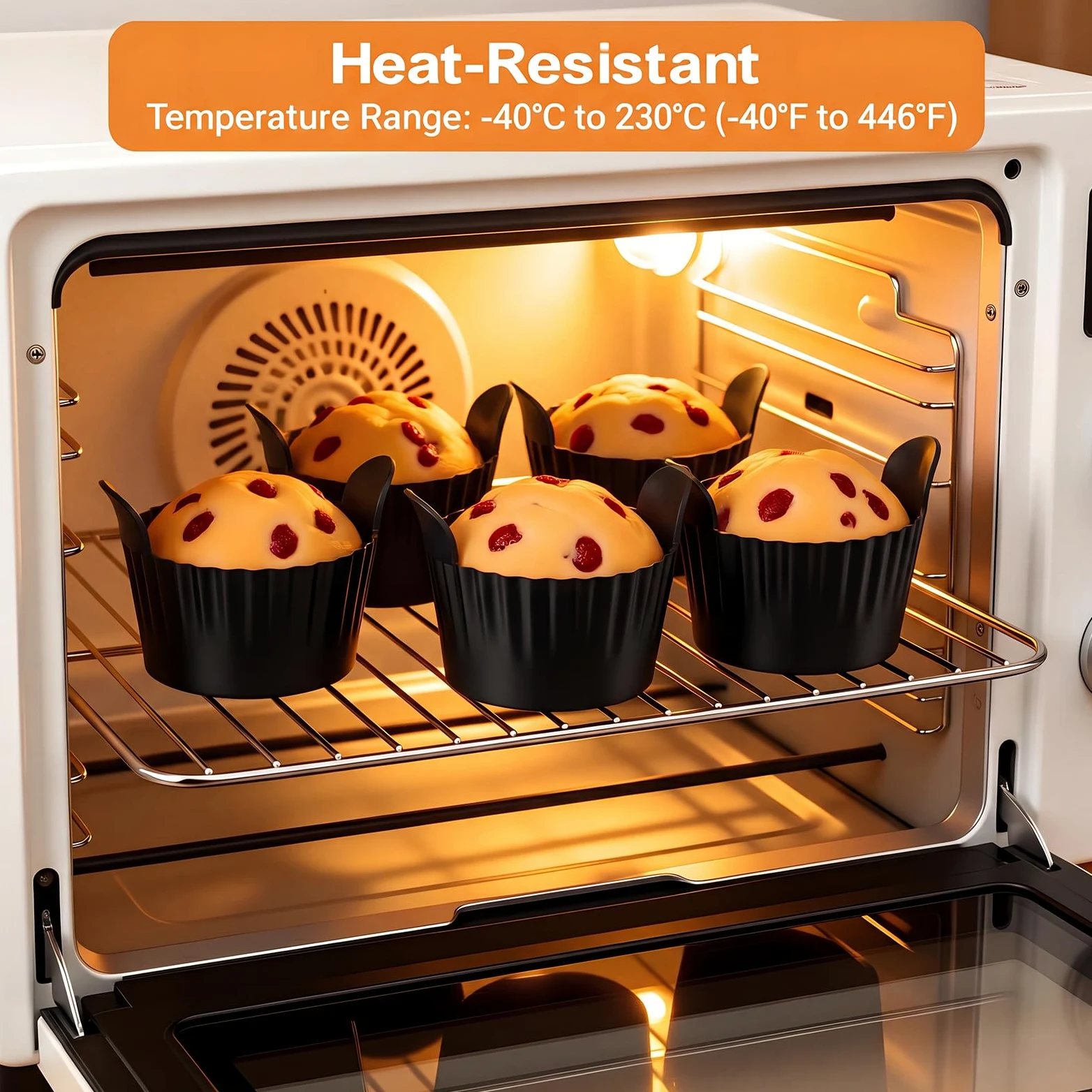 Zestaw 8 silikonowych foremek do muffinek Airfryer z uchwytami, silikonowa forma do muffinek do frytkownicy powietrznej, nieprzywierające foremki do zapiekanek do frytkownicy powietrznej, piekarnika i