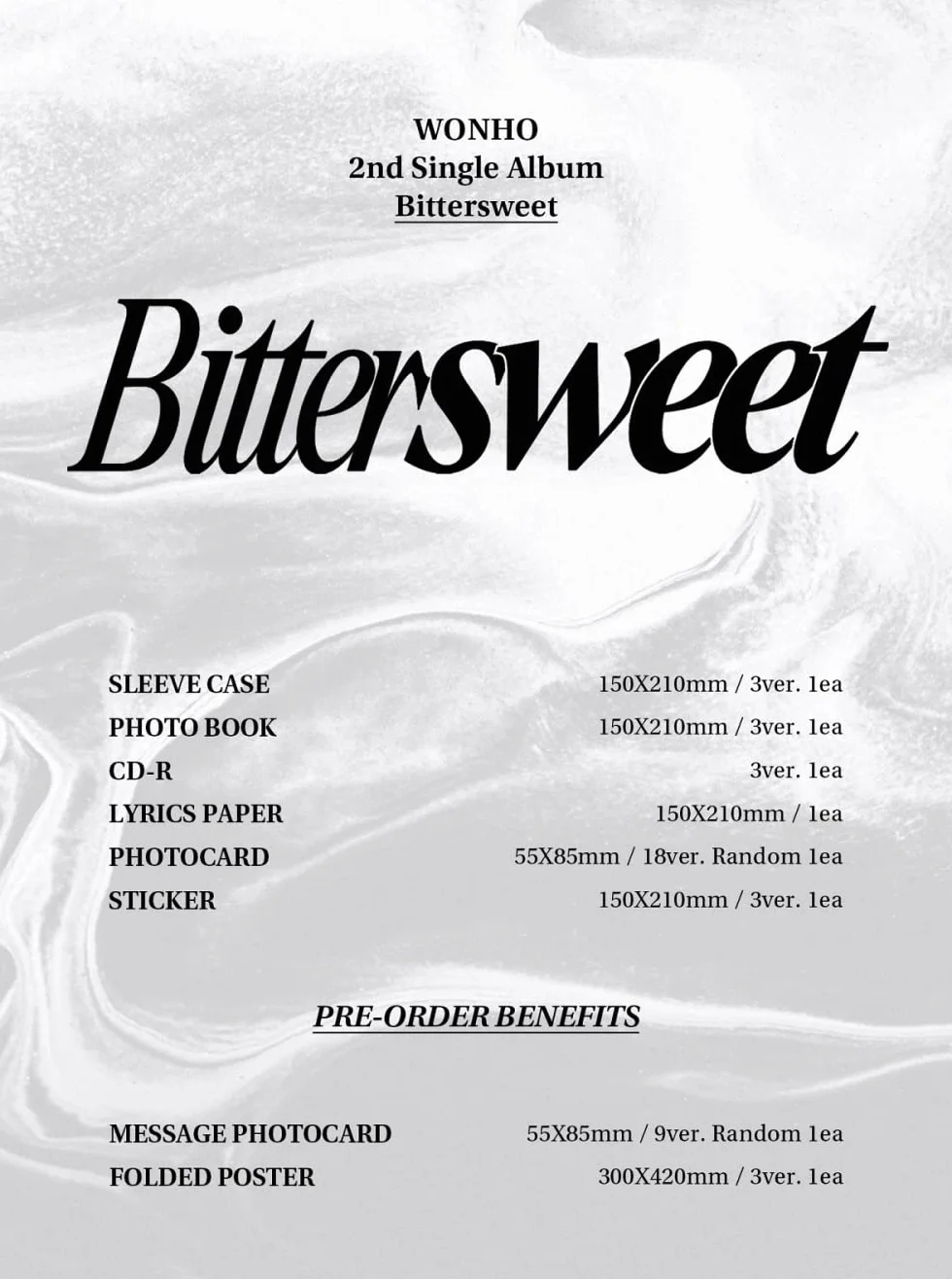 WONHO Monsta X - Bittersweet (2. pojedynczy album) (1+2+3 wersji)