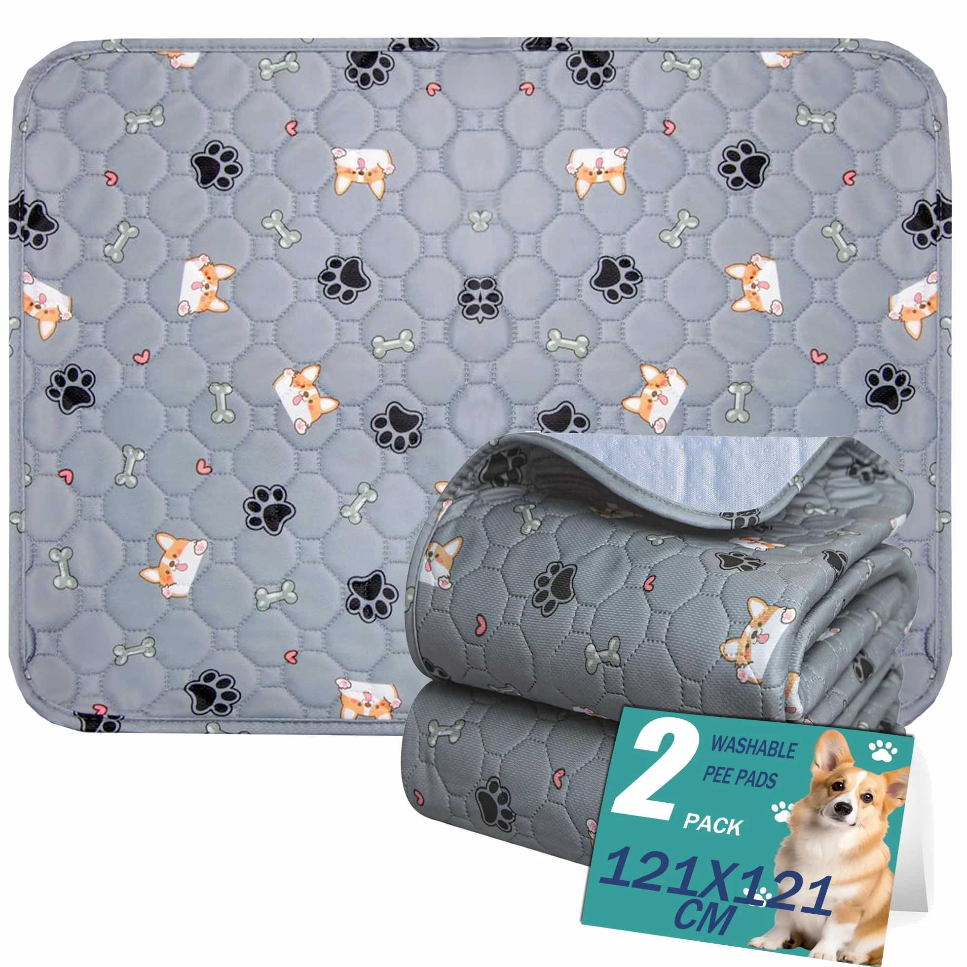 Chłonna mata dla psa wielokrotnego użytku 61x46 cm antypoślizgowa zestaw 2 sztuk