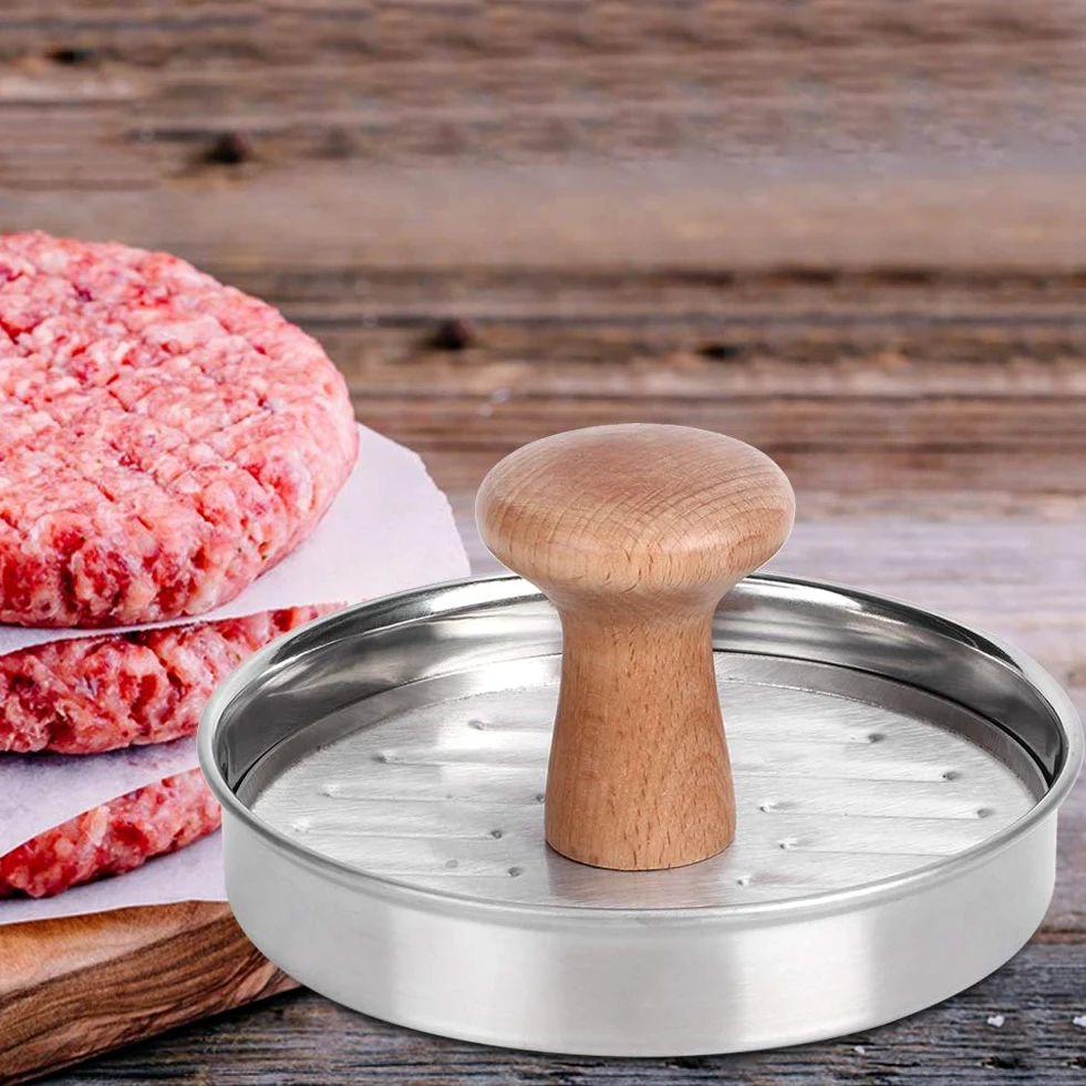Fdit nieprzywierająca prasa do hamburgerów Patty Maker zestaw form 2 najlepszych prasa do hamburgerów ze stali nierdzewnej jakości akcesoria do grilla grillowego opakowanie wielokrotnego użytku