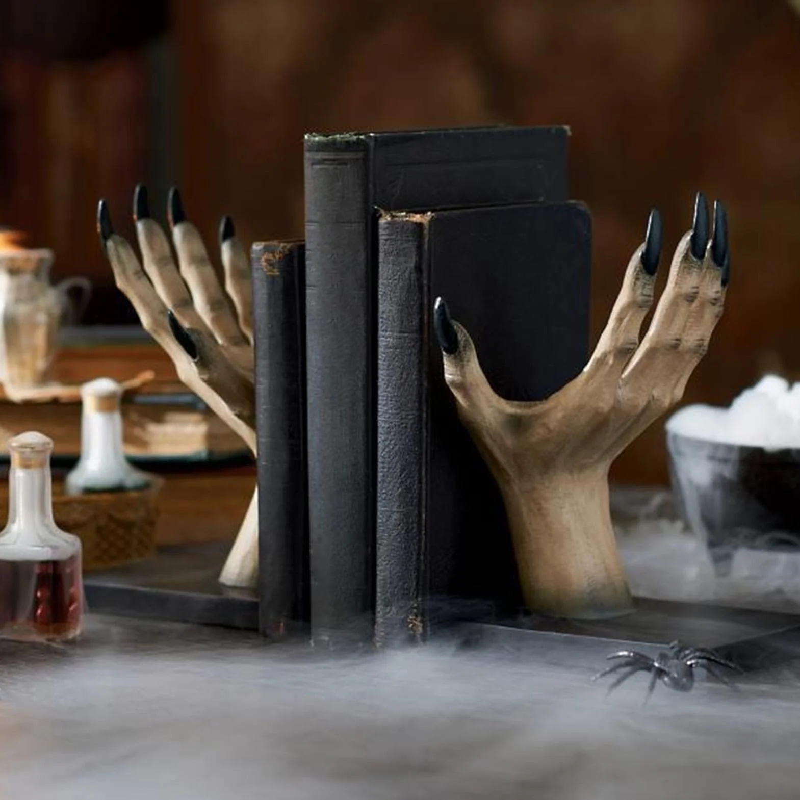 Podpórki Do Książek Na Półkę Halloween żywica straszne ręce czarownicy | Stopery książek Do domu, biblioteki, szkoły, salonu, sypialni, na biurko, stolik nocny, dla studentów, kobiet,
