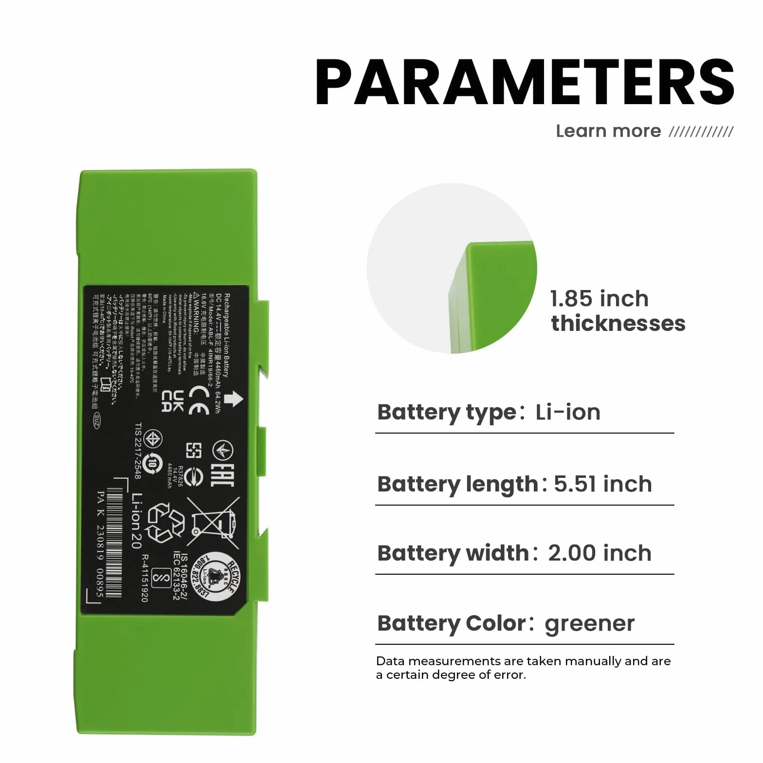 ABL-F Batterie Compatible with iRobot Roomba i6 i4 Plus i4+ i3 i3+ 3150 i3152 e5 e6 J9+ i8 i8+ i8550 J7 J7+ J7 Plus J7550 J7150 i7 i7+ i7158 i7550 i755020 i7156 i7556 i7558 Series Vacuum Cleaner