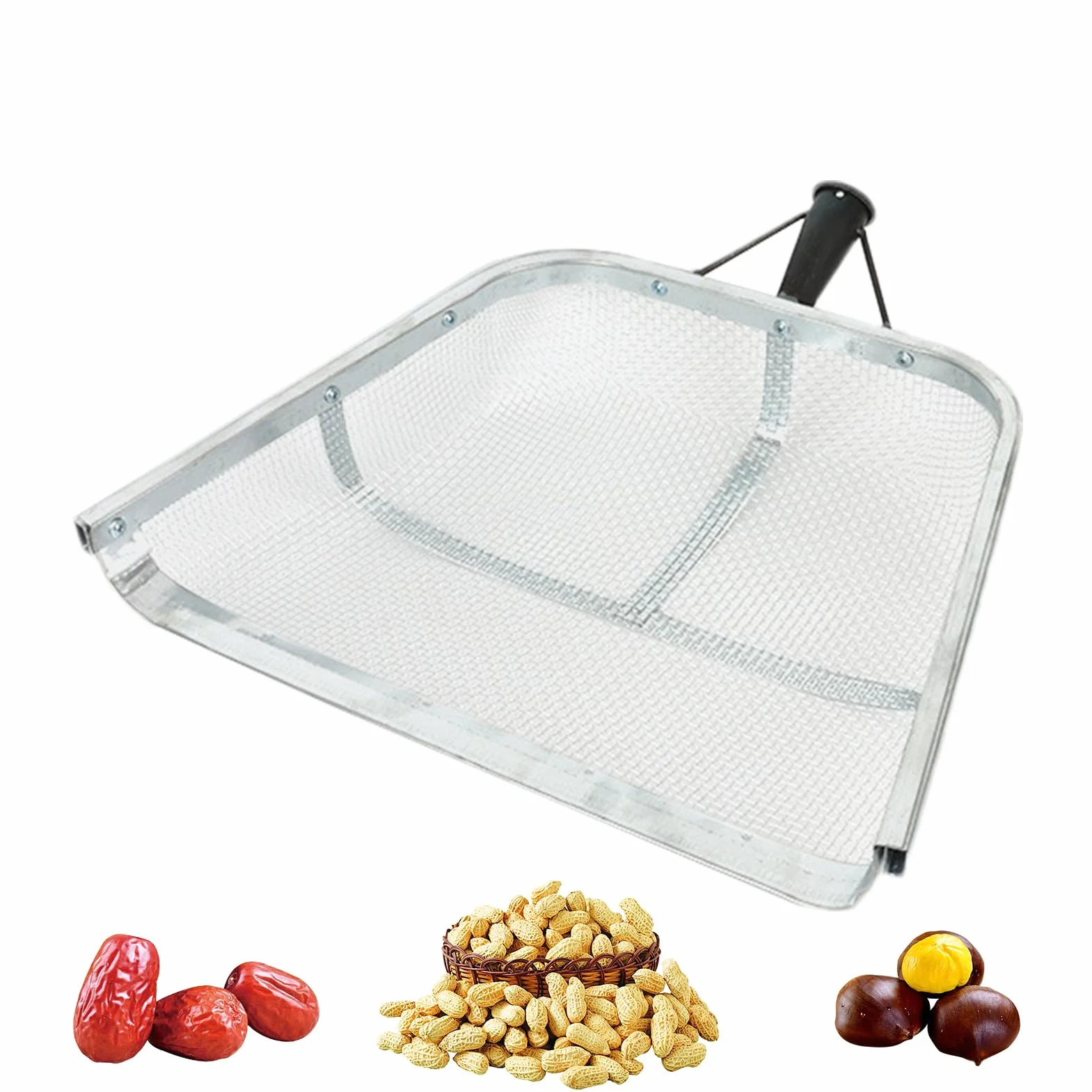 Łopata do przesiewania piasku, łopata do przesiewania piasku, łopata przesiewająca z uchwytem ułatwiającym chwyt, przenośne ergonomiczne sitko, narzędzie do zbierania sitka do ogrodnictwa rolnictwa