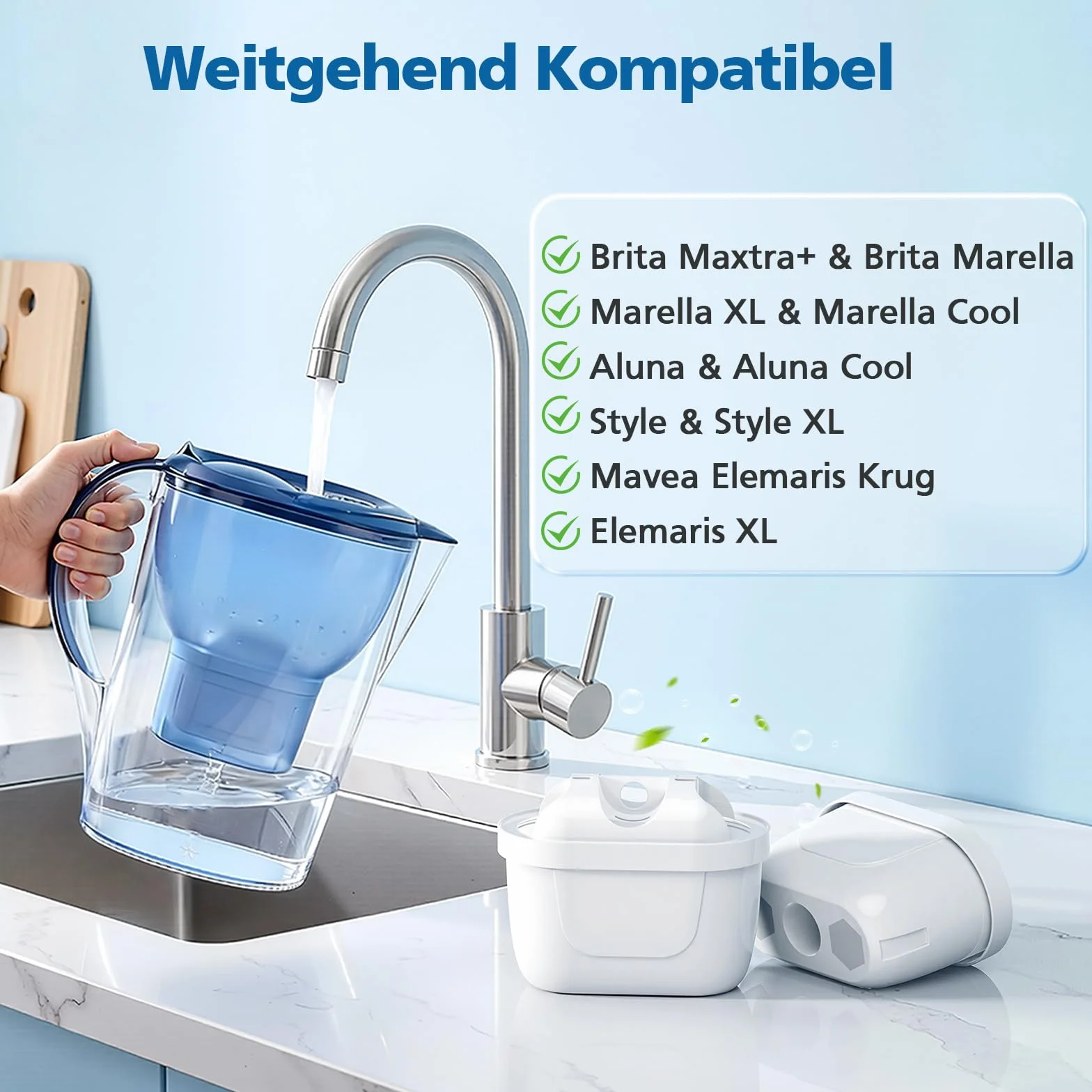 Zestaw 8 filtrów do wody do wkładów filtrujących Brita