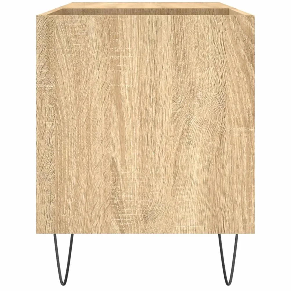 Szafka panelowa z dębu Sonoma 85 x 38 x 48 cm, materiał drewnopochodny ze stabilną nogą żelazną dla miłośników muzyki, miejsce do przechowywania płyt LP, gramofonu, szafki pod telewizor