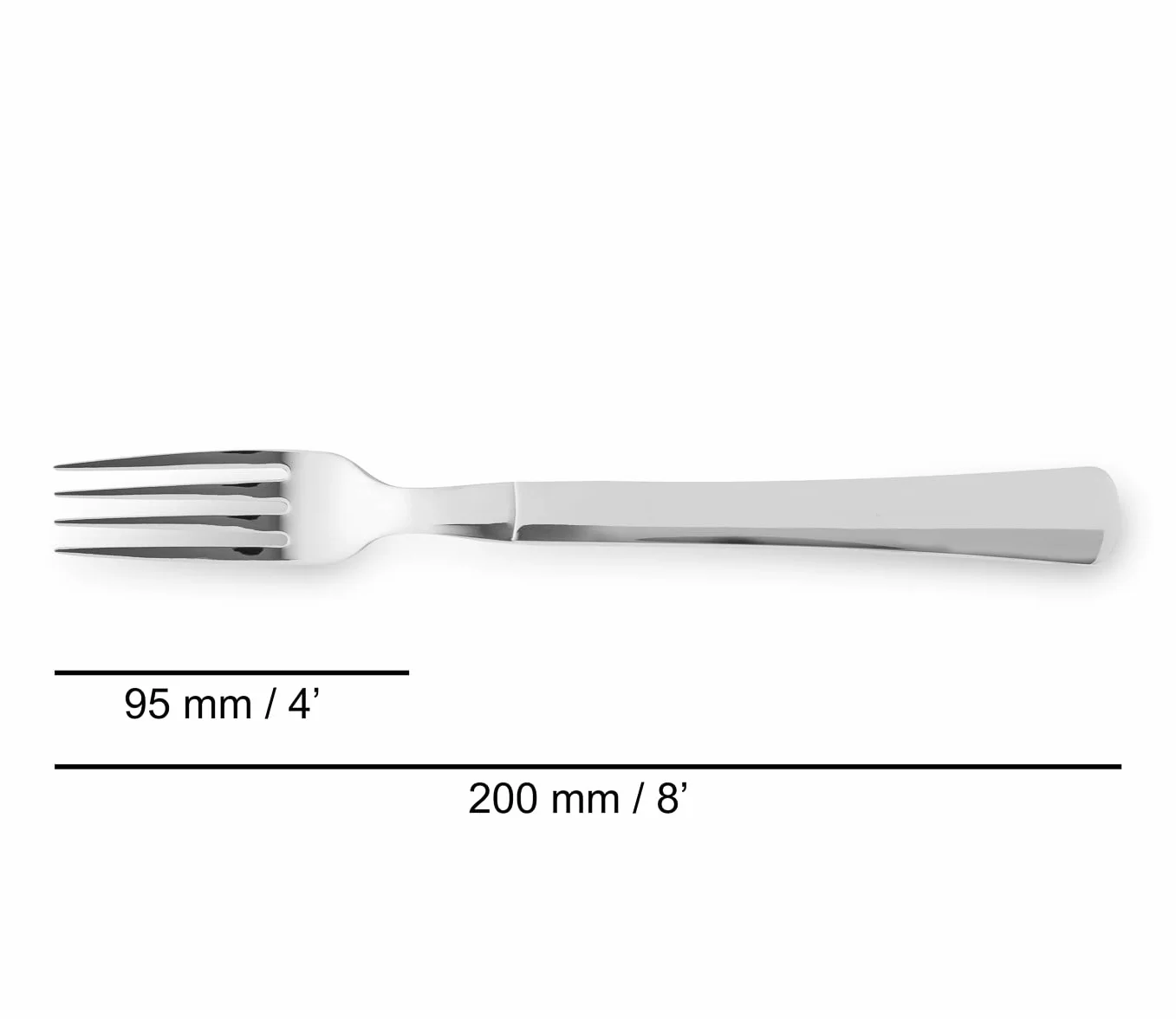 Arcos Table nóż – widelec do steków widelec stołowy – monoblock z jednego kawałka stali nierdzewnej 18/10 i 200 mm – kolor srebrny