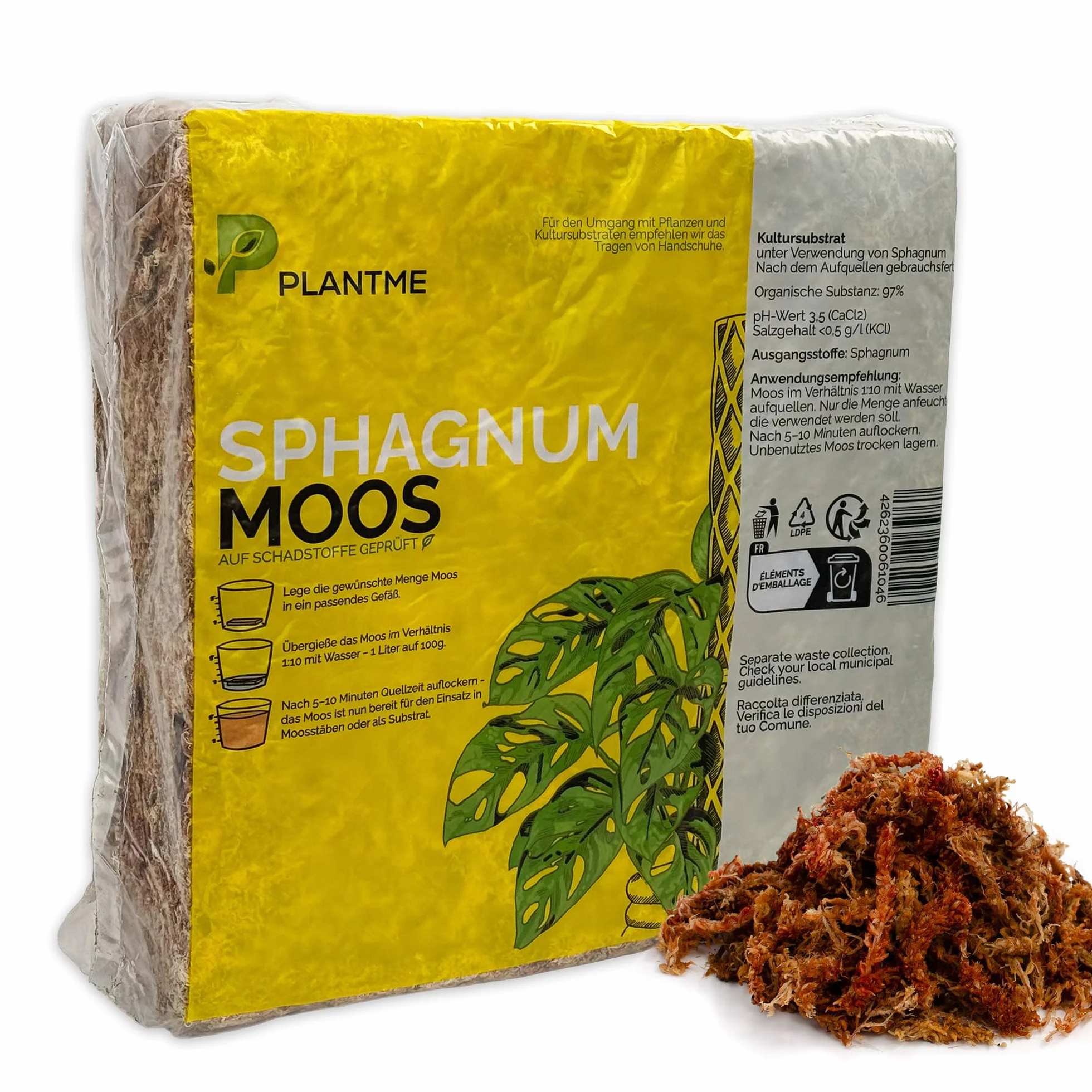 Sphagnum mech do roślin pokojowych i pnączy, daje 10 l (1000 g)