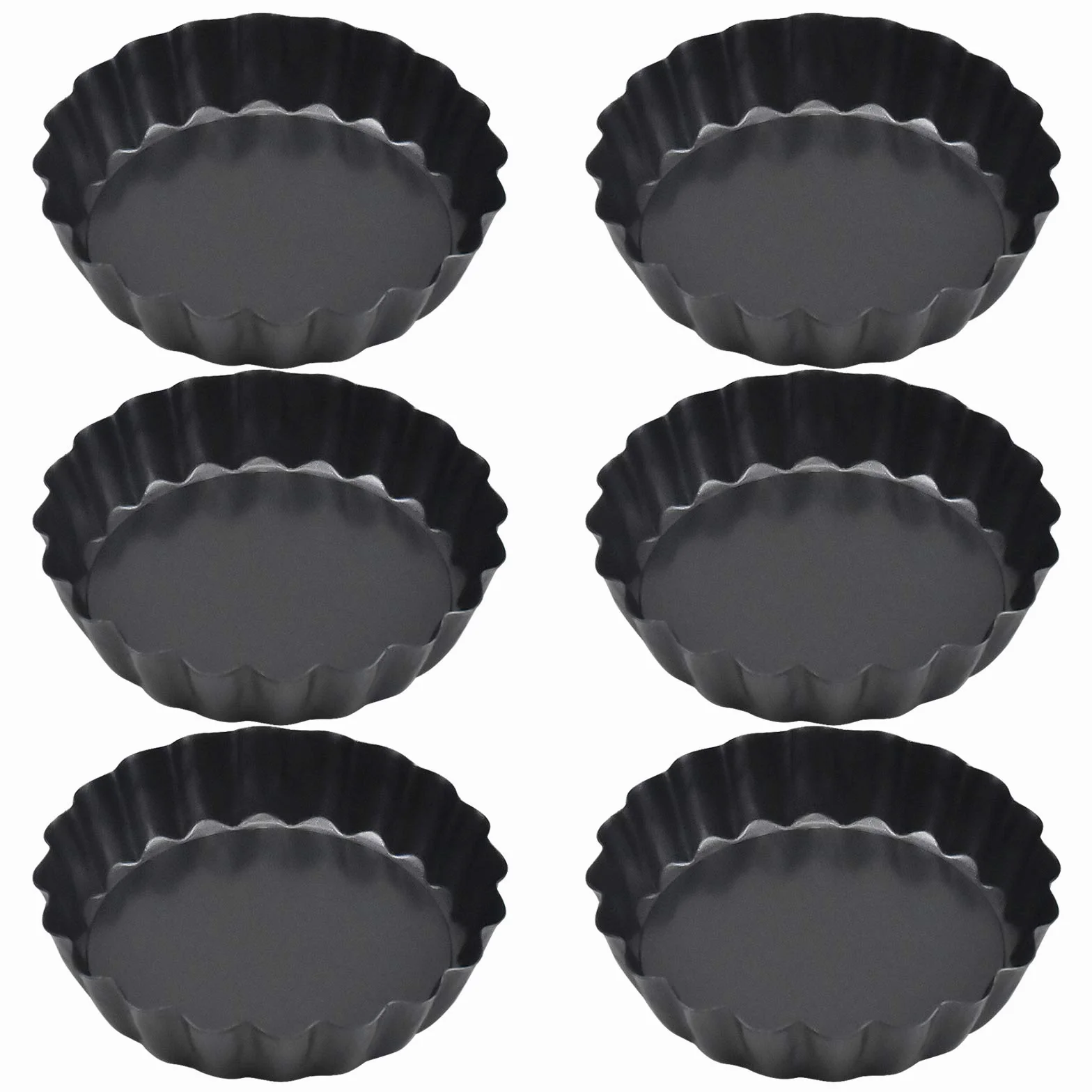 6 sztuk foremek do tarte, 10 cm, mini foremka do quiche z podnoszonym dnem, mała forma do pieczenia, okrągła, nieprzywierająca powłoka do ciasta owocowego, 10 cm