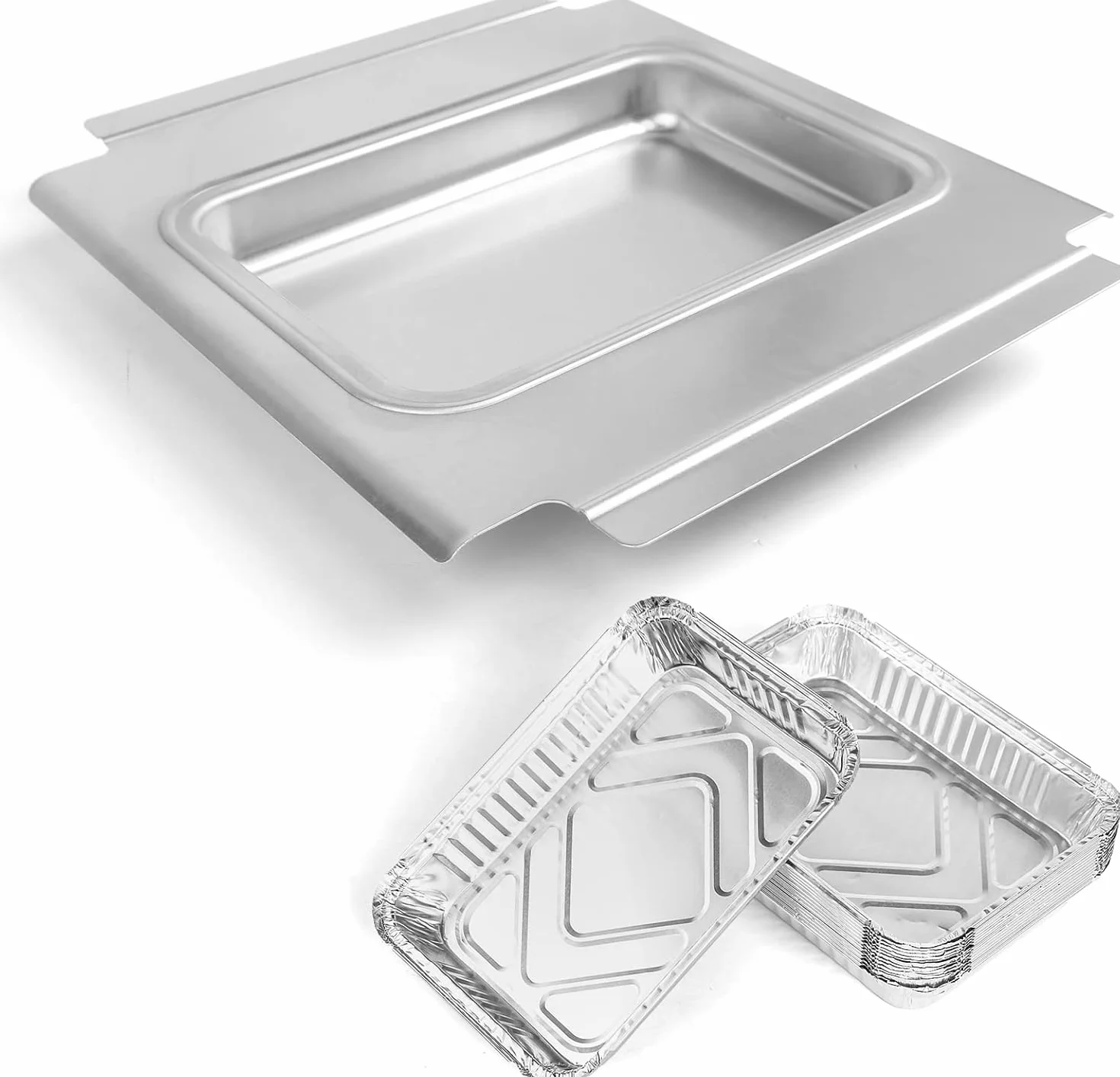GFTIME 80580 tacki ociekowe do grilla Weber Q200, seria Q300, tacka ociekowa do Weber Q200, Q300, Q220, Q240, Q2000, Q2200, Q320, tacka ociekowa z 15 wkładkami z folii aluminiowej, zamiennik do 41877