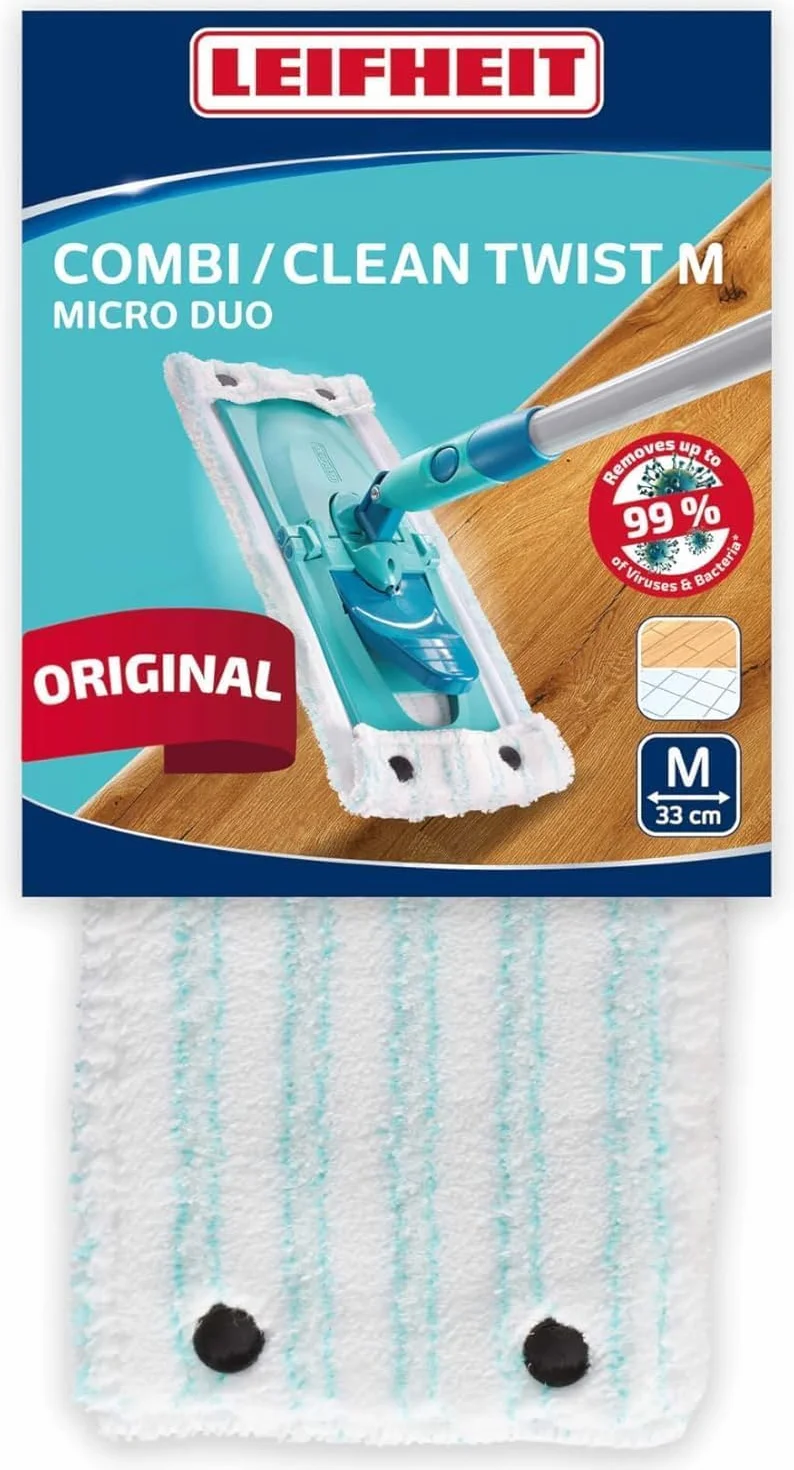 Leifheit 55320 Nakładka z Mikrofibry do wszystkich podłóg, Biała, M (33 cm)