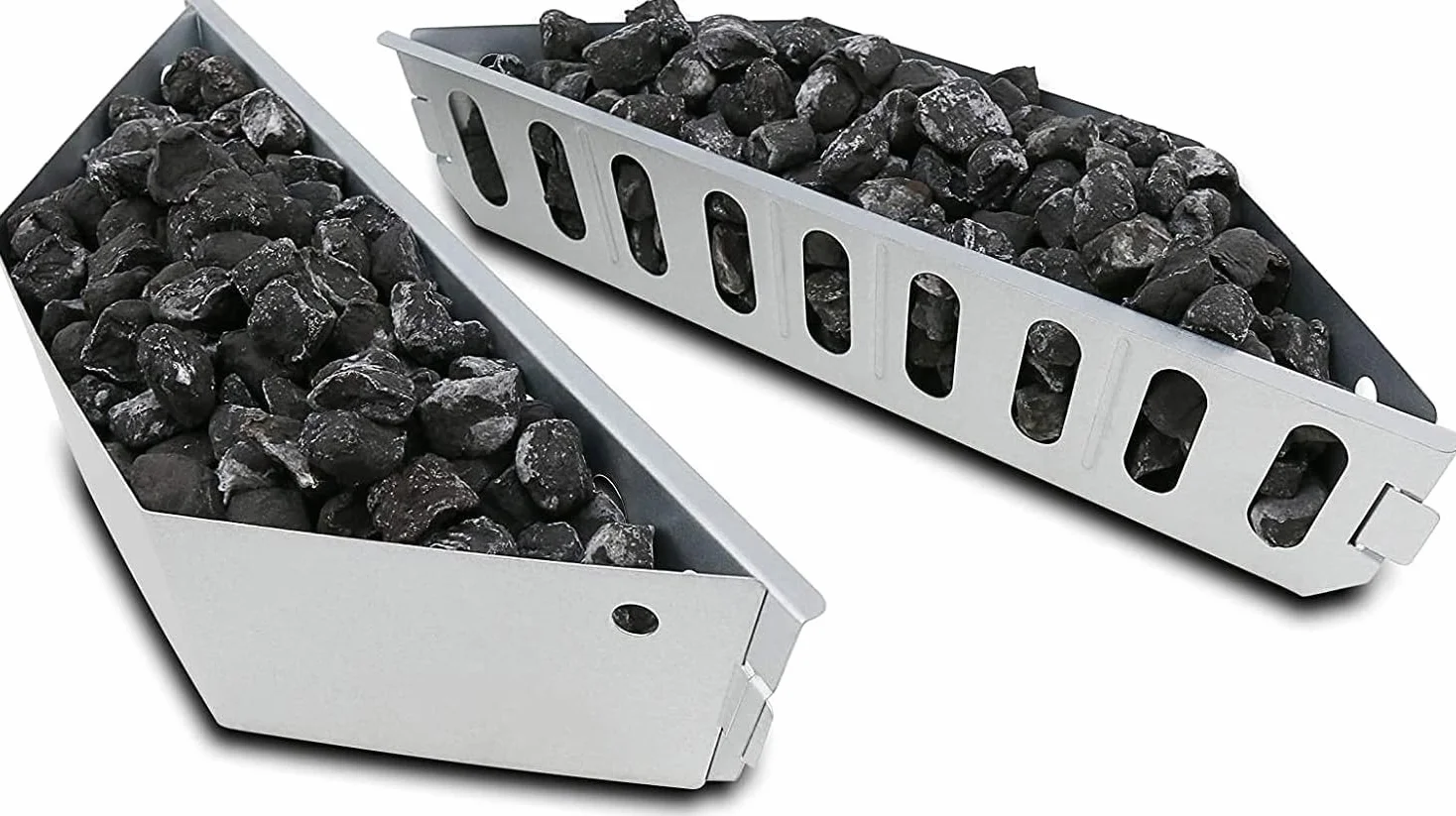 QuliMetal koszyki na węgiel drzewny do grilli Webera o wymiarach 47, 57, 67 cm, Char-Basket do Webera 7403, koszyki na węgiel, uchwyty na węgiel drzewny i brykiety do Kettle, One Touch, Master Touch