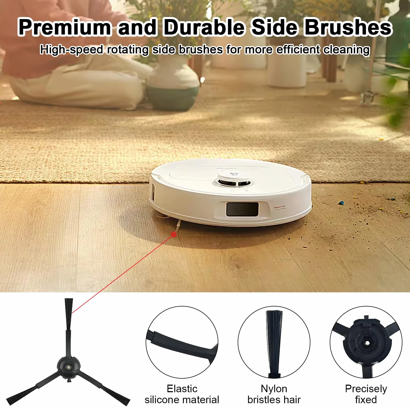Akcesoria zamienne do Roborock Qrevo S/Qrevo Pro/Q Revo MaxV/Qrevo Plus Robot Vacuum Cleaner Kit, 2 x szczotka główna, 4 filtry Hepa, 4 szczotki boczne, 8 mopów, 6 worków na kurz