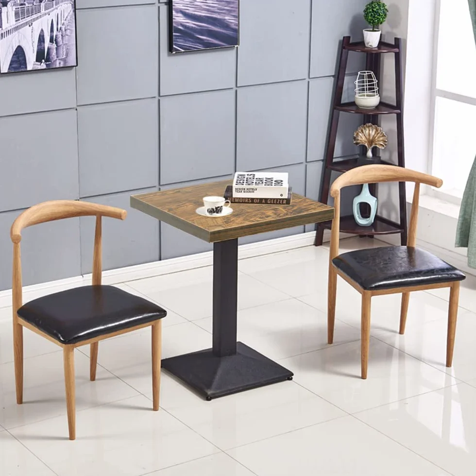 Retro Industrial Stolik jadalny, Wysokość 75 cm, Kwadratowy stół kuchenny, stół kuchenny z metalu i drewna, Stół bistro dla 1-4 osób (typ B)