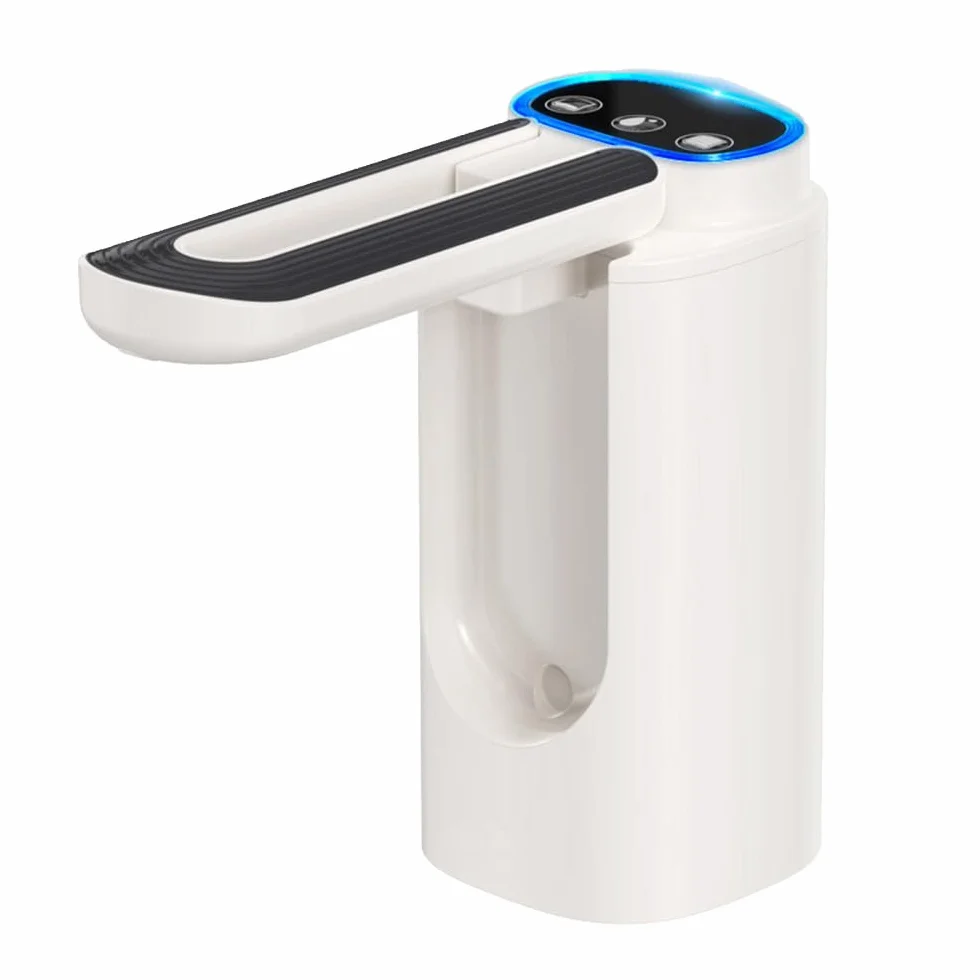 Pompa do butelek na wodę, automatyczny dozownik butelek do picia, składany wylot wody, 3 tryby, ładowanie USB, z wężem silikonowym 50 cm, pasuje do dzbanka na wodę 5-18 l