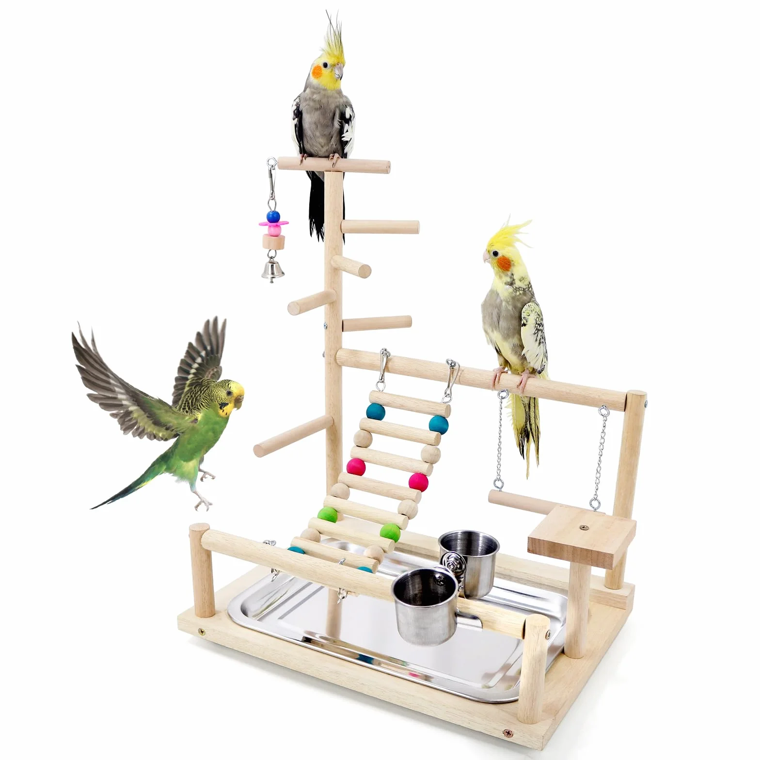Stojak do zabawy dla ptaków Cockatiels plac zabaw dla papugi Conures Cockatoos