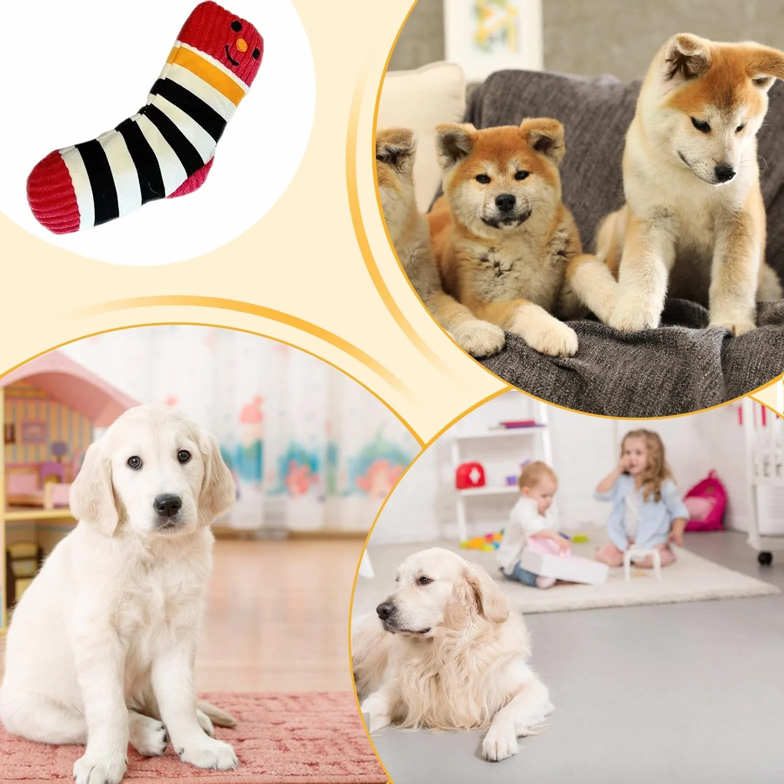 Interactive Dog Toy - Squeaky Chew Tear Resistant Pet Plaything | Fun Sound Making Puppy Training with Bite Friendly Texture Entertainment for Beach, Lawn, Garden, Park