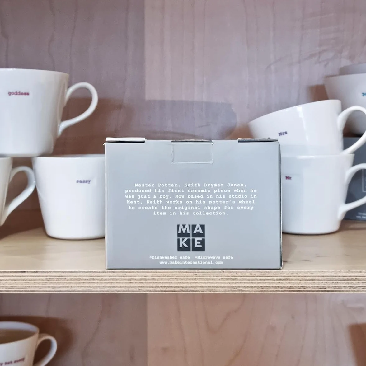 Keith Brymer Jones Zakres słów bardzo duży porcelanowy kubek kubek, biały