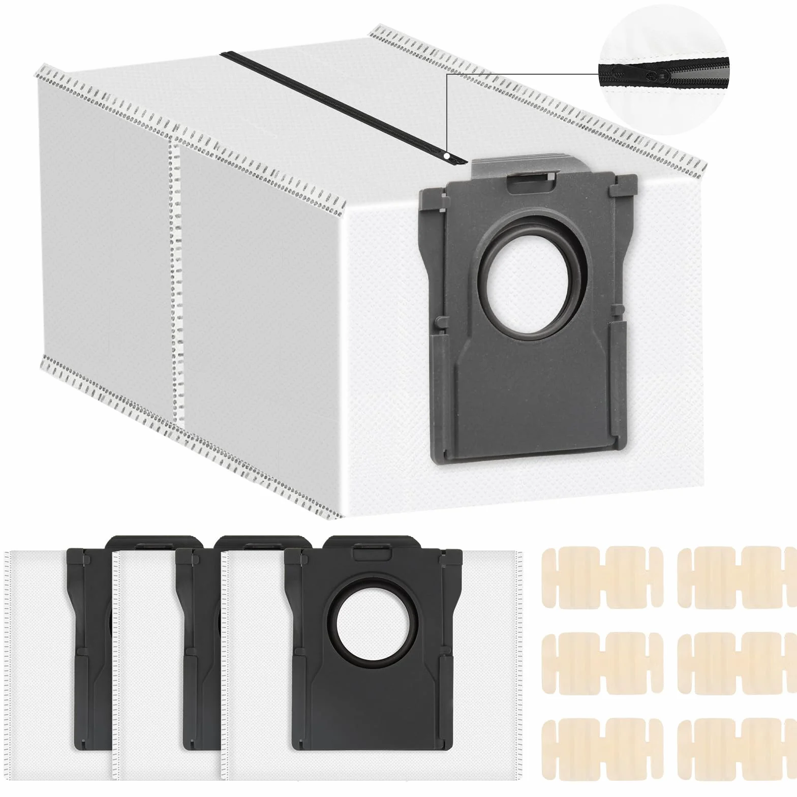 4 sztuki worków do odkurzacza wielokrotnego użytku akcesoria do Dreame X50 Ultra Complete / X40 Ultra Complete / L10s Ultra Gen 2 / L10s Ultra / D10 Plus Gen 2 / Mova E30 Ultra części zamienne do