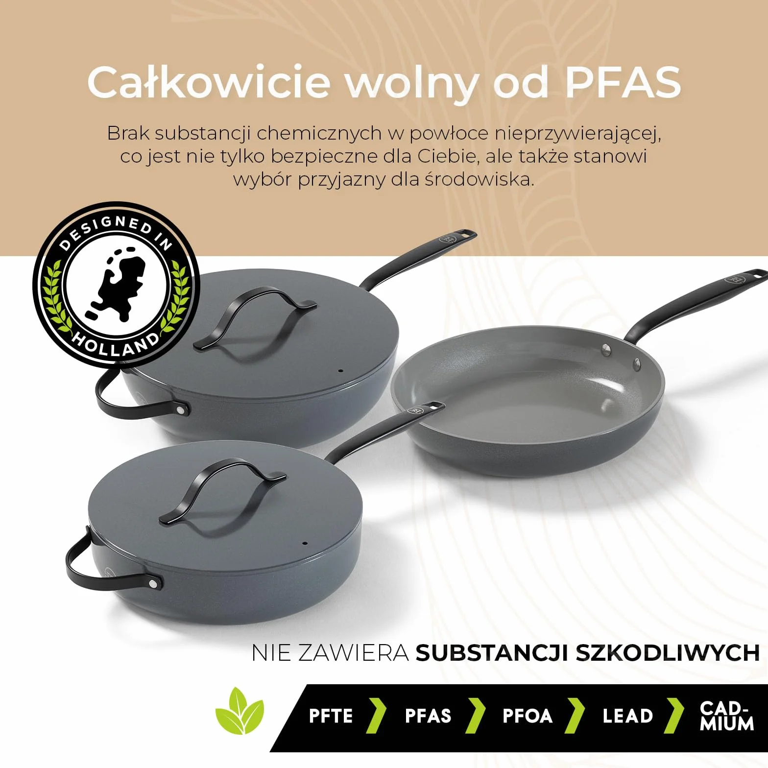 BE Living Essential 5-częściowy zestaw garnków, Ø 20, 24 i 28 cm patelnia do smażenia + Ø 30 cm patelnia do gotowania + Ø 28 cm, zestaw patelni, ceramiczne, bez PFAS, indukcja, szary