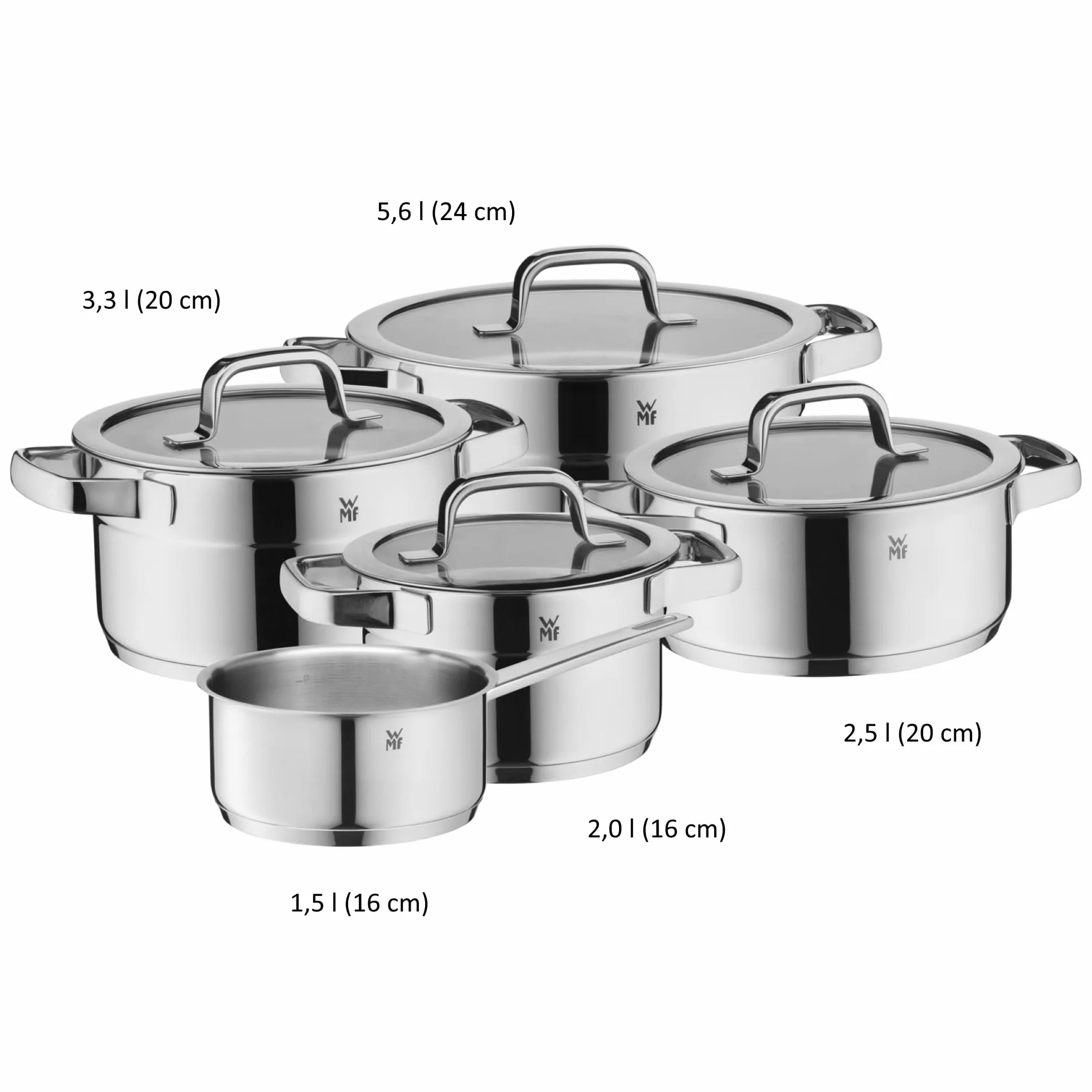 Wmf Compact Cuisine Zestaw Garnków, Metal, Srebrny, 11 sztuk