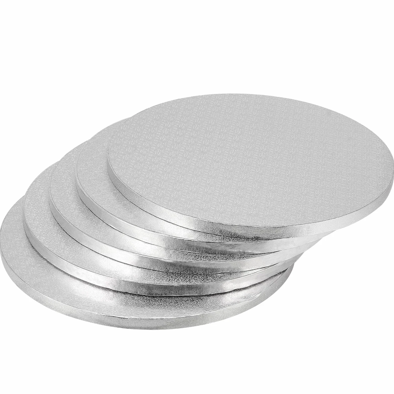 10 sztuk srebrnych podkładek na tort, okrągłe, 25 cm, okrągłe, do transportu ciast