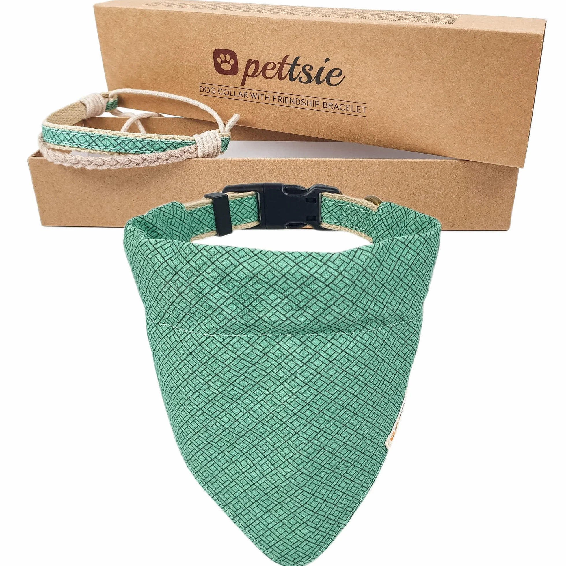 Pettsie obroża dla psa bandana bransoletka przyjaźni konopie 3 rozmiary D-ring L