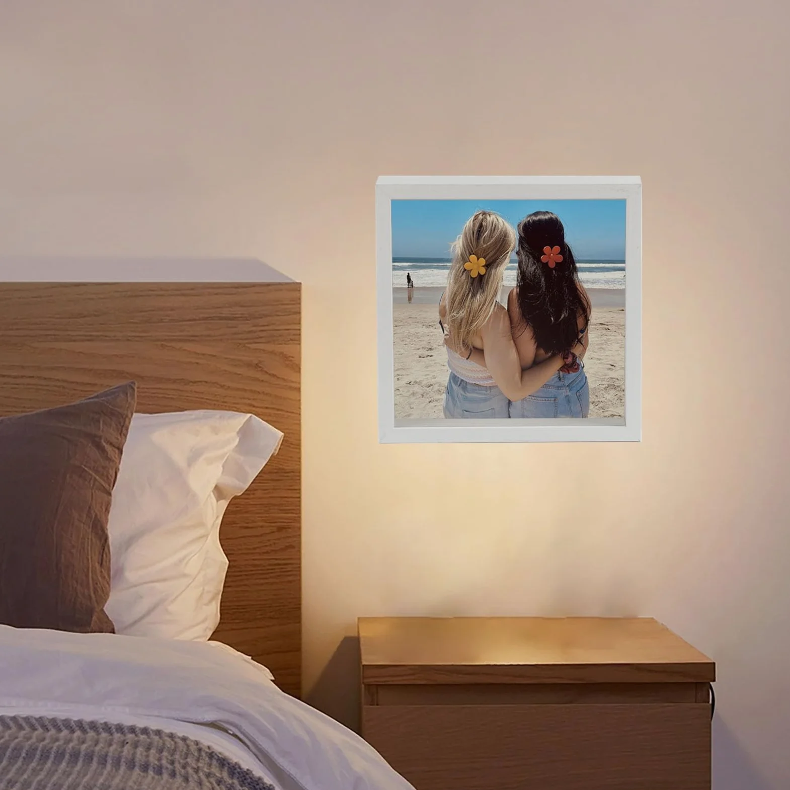 20 x 20 cm ramka obrazu głębokie do wypełnienia, ramka obiektowa 3D, 4,5 cm głębokie rama pudełka cienia dla kwiatów obiekty bukietu ślubne DIY Prace Art Shadow Box (biały)