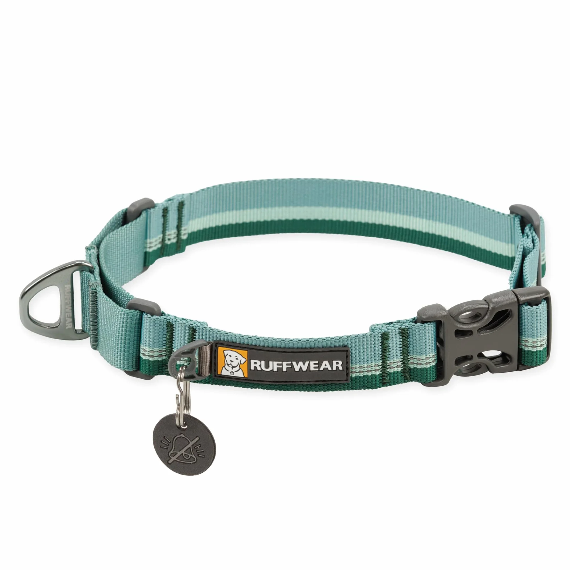 RUFFWEAR Obroża Web Reaction, mała regulowana obroża Martingale z aluminiowym pierścieniem V, odblaskowa, 28–36 cm, River