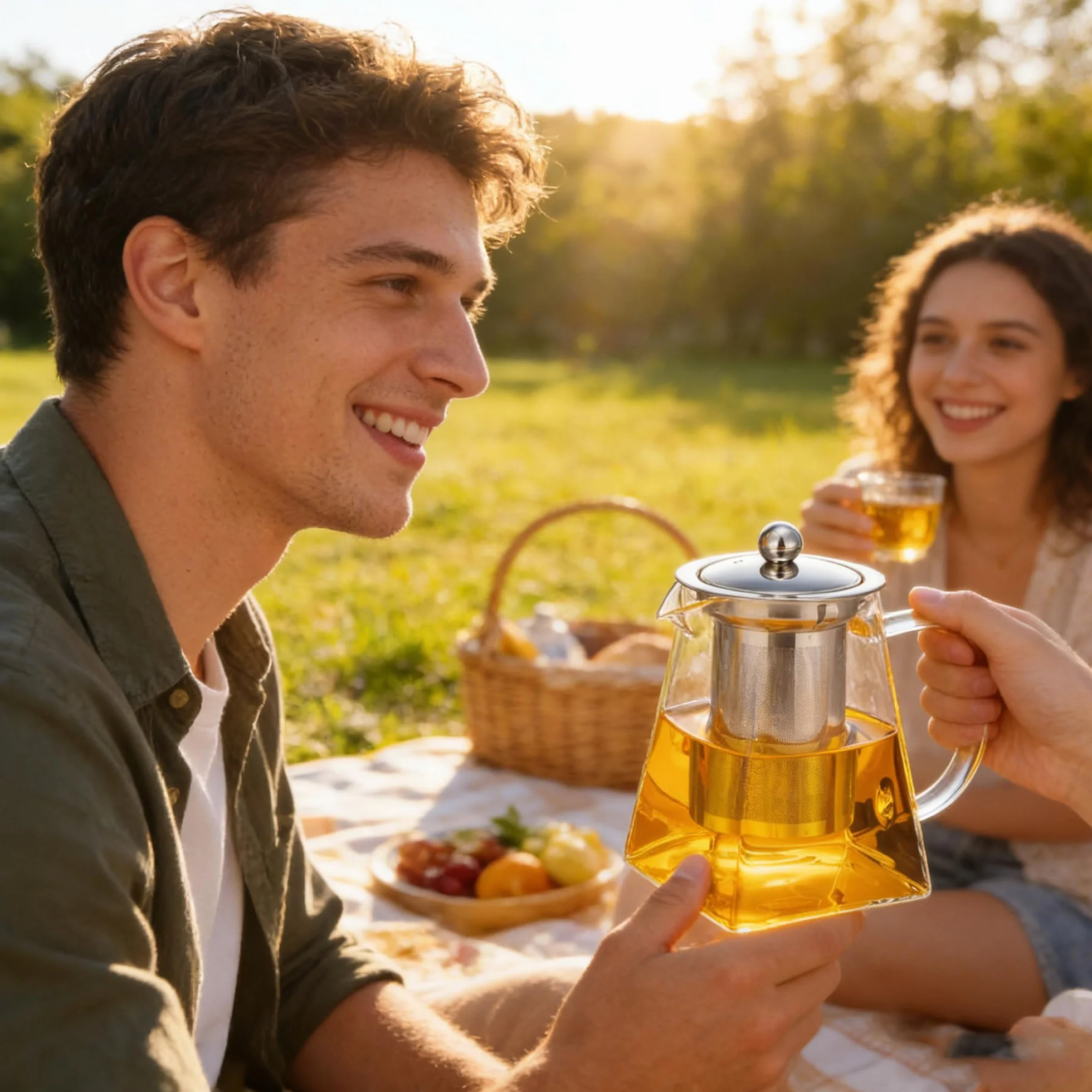 YUEMING Zaparzacz do Herbaty Ziół Czajnik Szklany Imbryk, Szklany Zaparzacz do Herbaty żAroodporny, Dzbanek Herbaty Szklany 550ml Dzbanek do Herbaty z Sitkiem ze Stali Nierdzewnej do Parzenia Herbaty