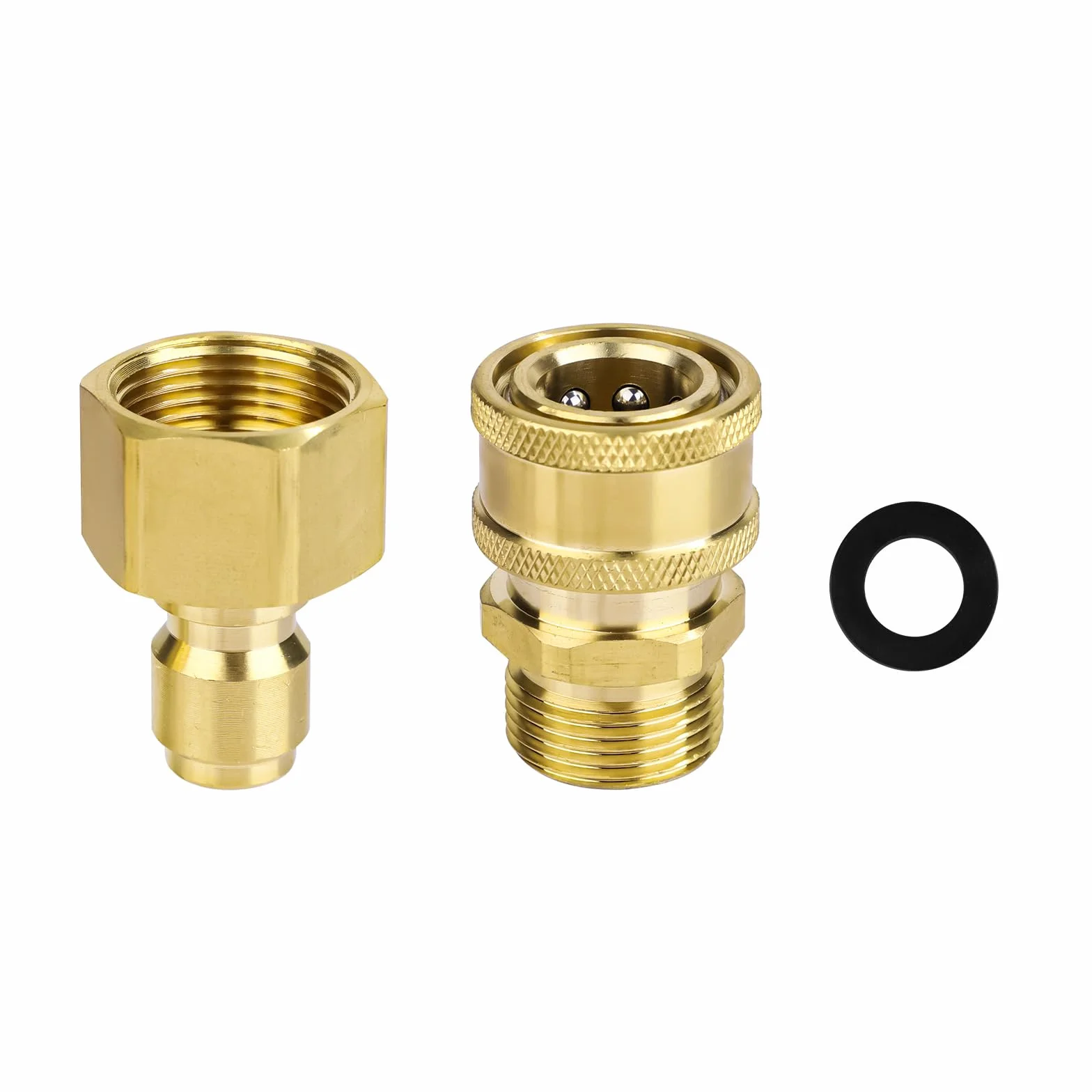 2 Szt. Zestawu Adapterów do Myjek Cisnieniowych M22-14mm do 1/4 Cala, Zestaw do Szybkiego Podlaczania i Odlaczania Myjek Cisnieniowych z Mosiadzu do Pompy Weza Myjki Cisnieniowej 5000 PSI