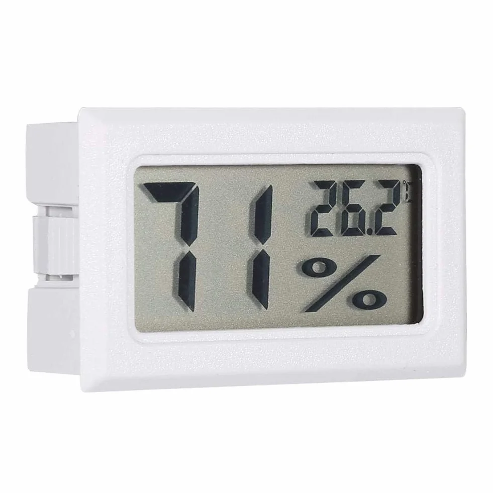 Termometr do pomiaru wiotności z cyfrowym wyświetlaczem LCD, precyzyjnym elektrycznym termometrem higrometrycznym, miernikiem temperatury i wiotności w domu, 10% ~ 99% wiotności (biały)