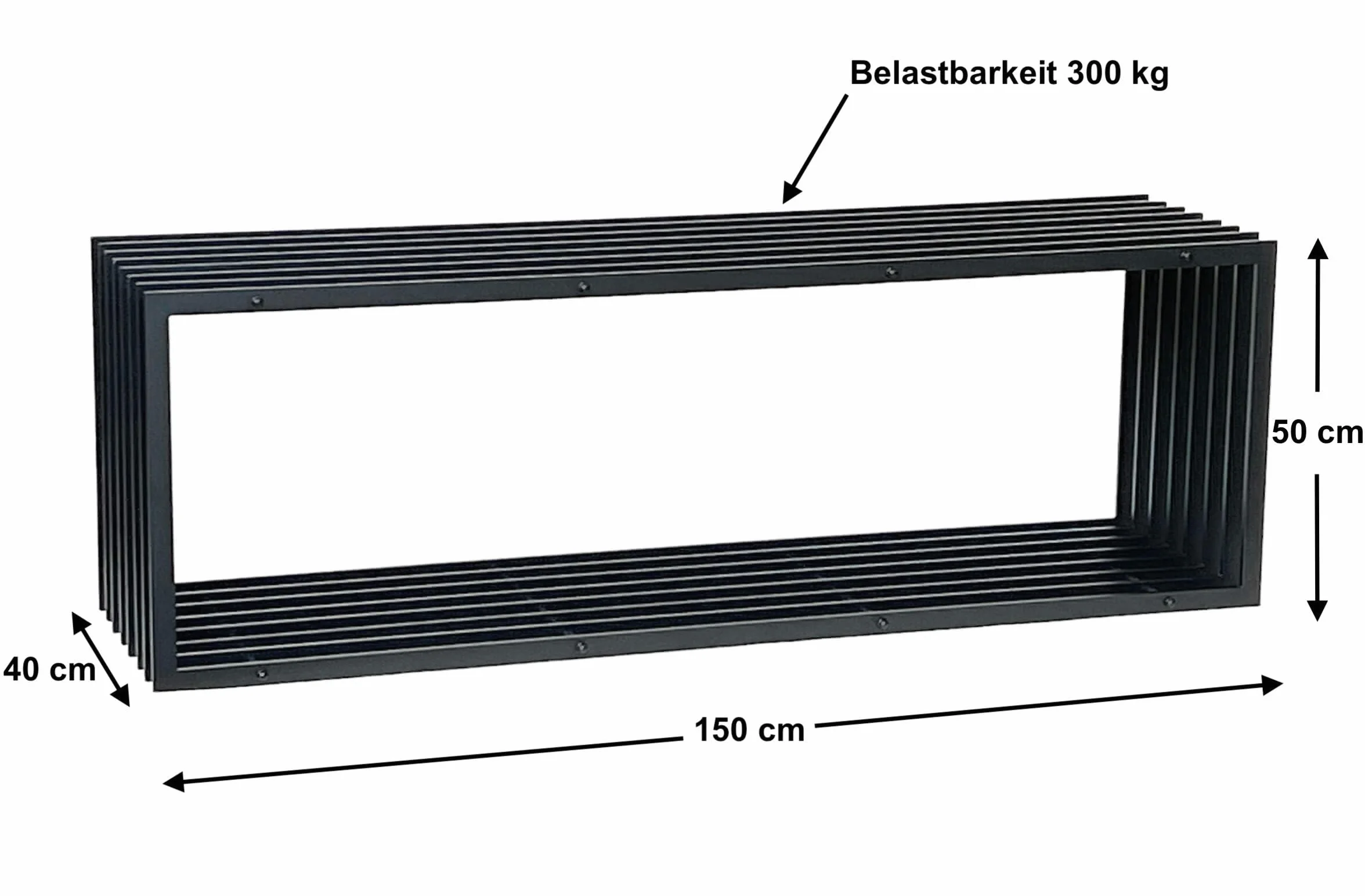 DanDiBo Ławka ogrodowa, metalowa, czarna, odporna na warunki atmosferyczne, masywna, 150 cm, nowoczesna ławka parkowa, 96430