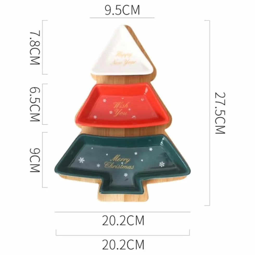 Obrotowy talerz ceramiczny w kształcie choinki do suszonych owoców i przekąsek – elegancka biała zastawa stołowa na przyjęcia świąteczne i świąteczne spotkania