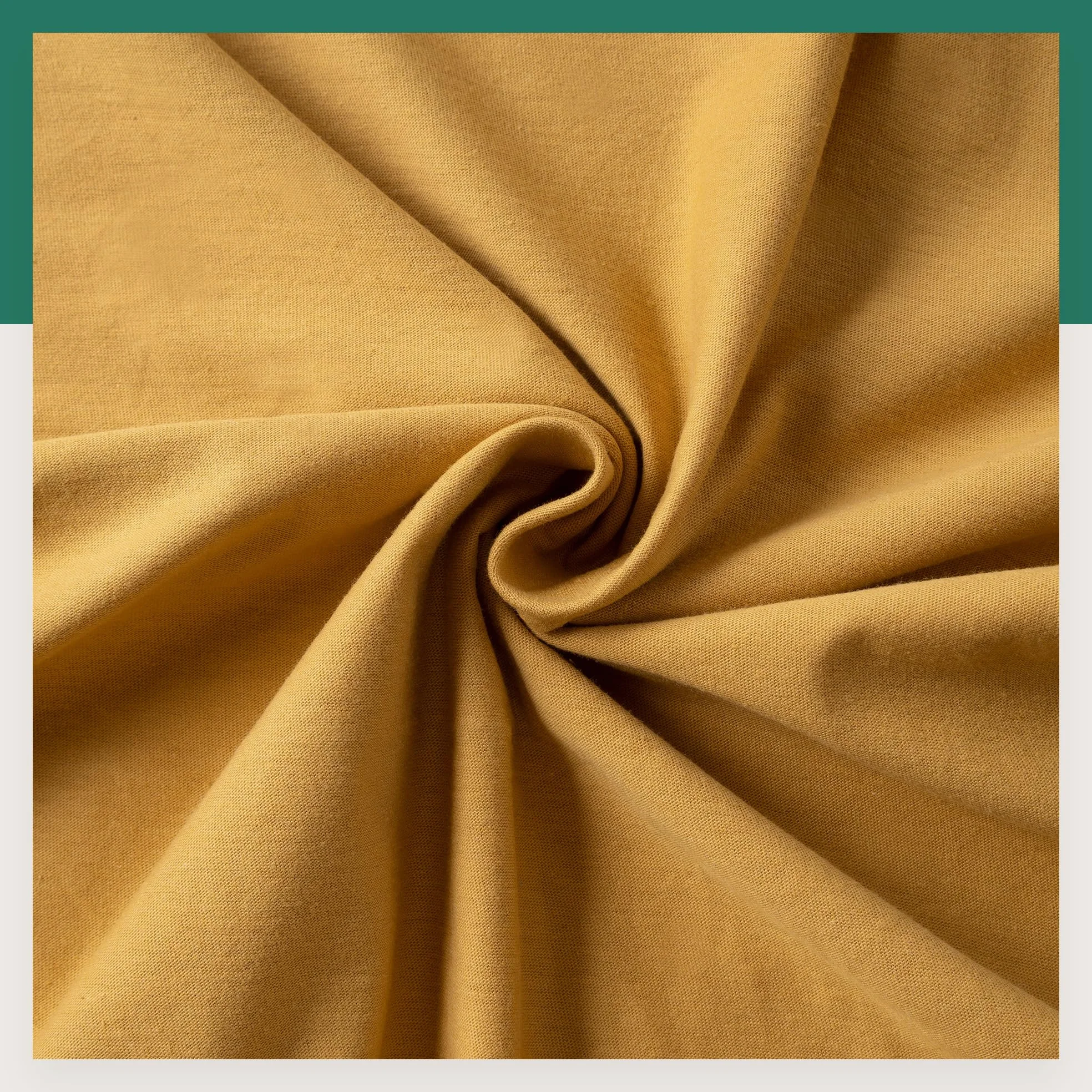 VelvetHome Prześcieradło z gumką 140x200cm 100% Bawełna czesana Jersey Jakość Premium Musztarda 140 x 200 +30