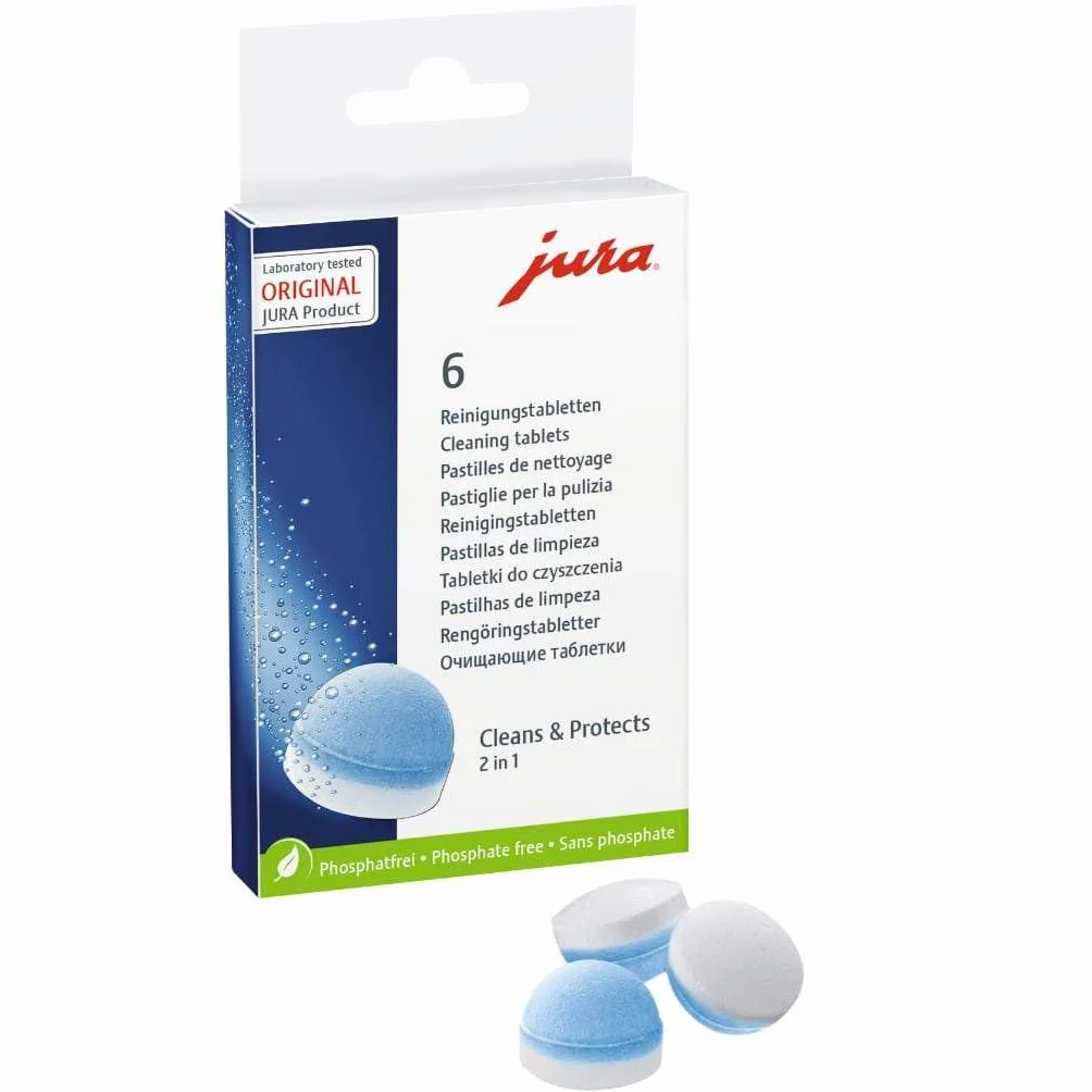Jura 62715 2-Fazowe Tabletki Czyszczące, 6 Sztuk, Czarny