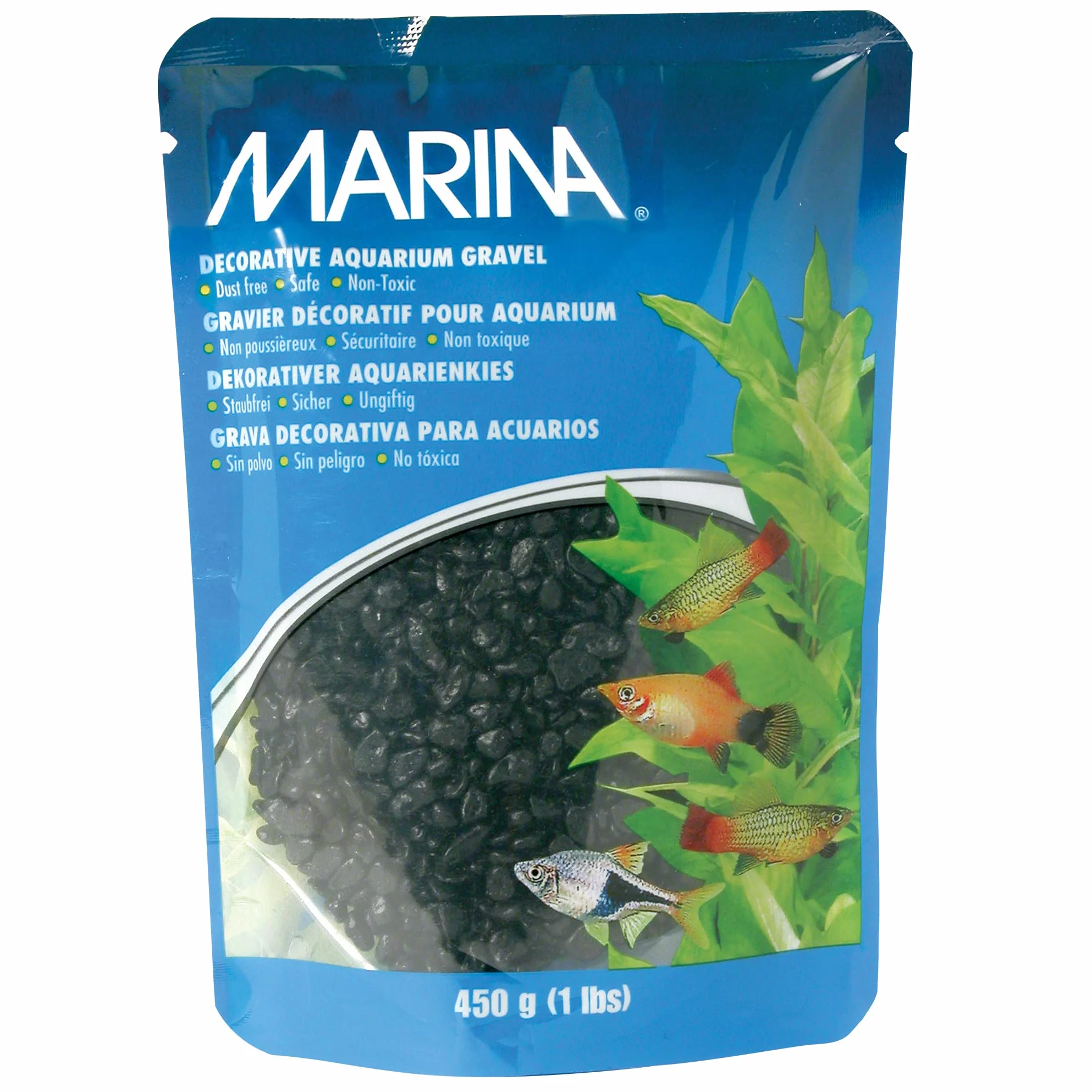 Marina Dekoracyjny żwir do akwarium, 450 g, czarny
